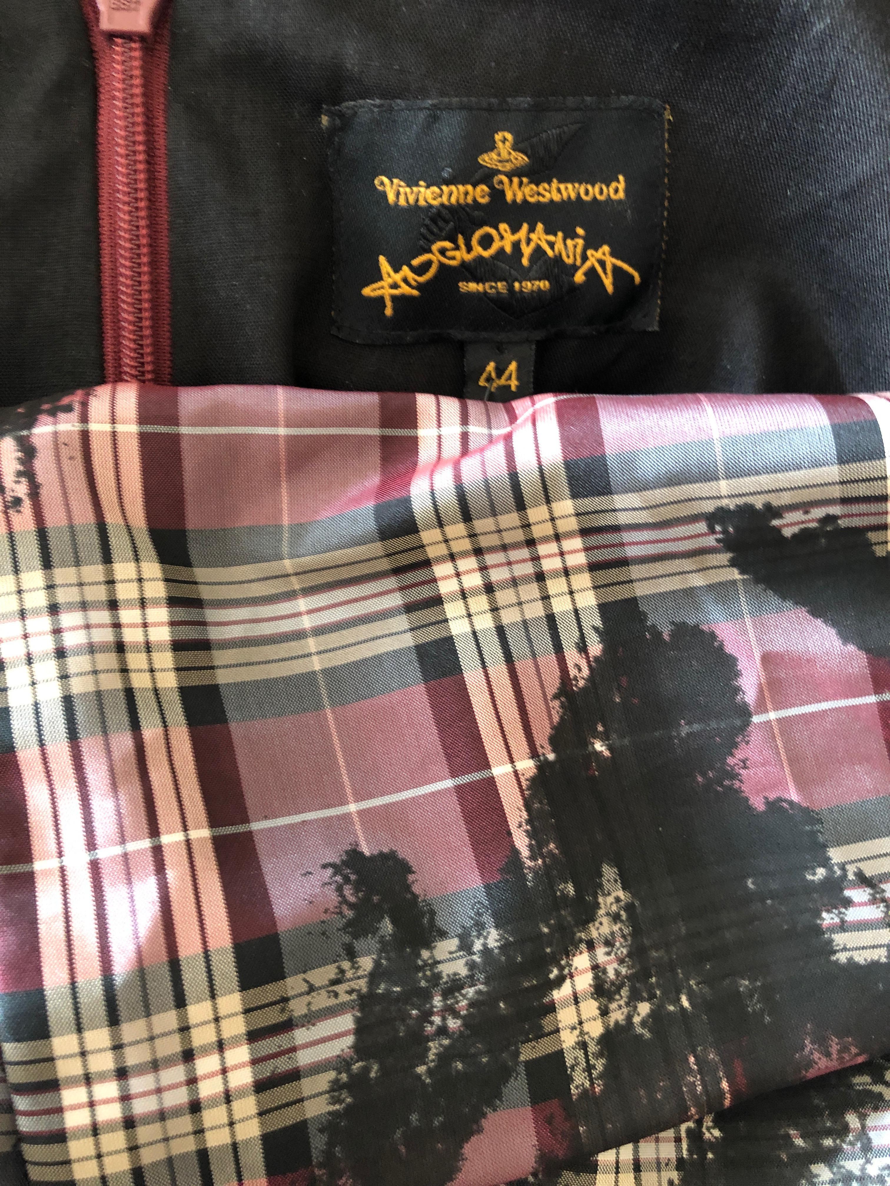 Vivienne Westwood Anglomania Graffiti Splattered Plaid Dress In Excellent Condition For Sale In Cloverdale, CA