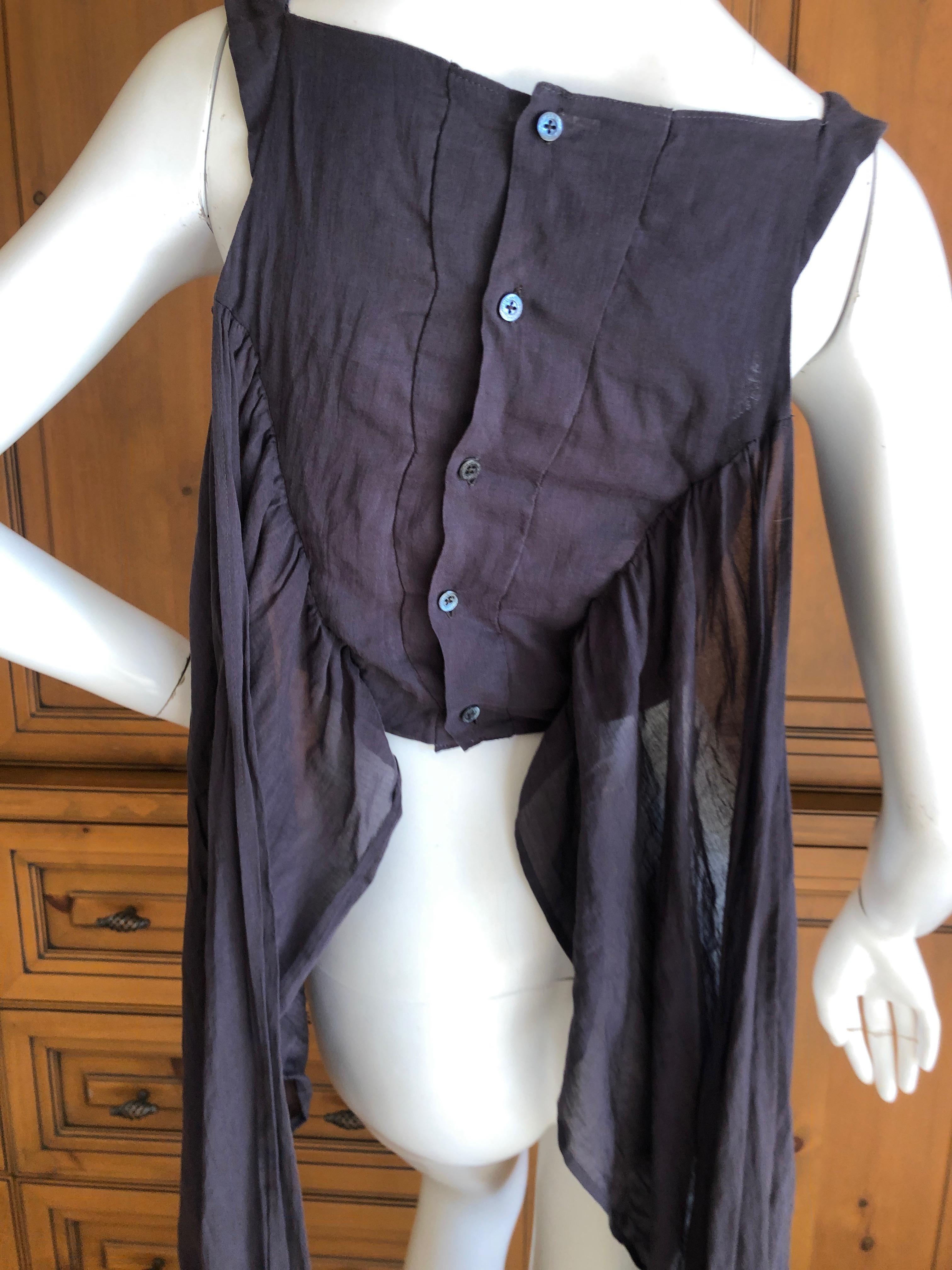 Vivienne Westwood Anglomania Gray Corset Top with Trailing Scarves Back In Excellent Condition In Cloverdale, CA