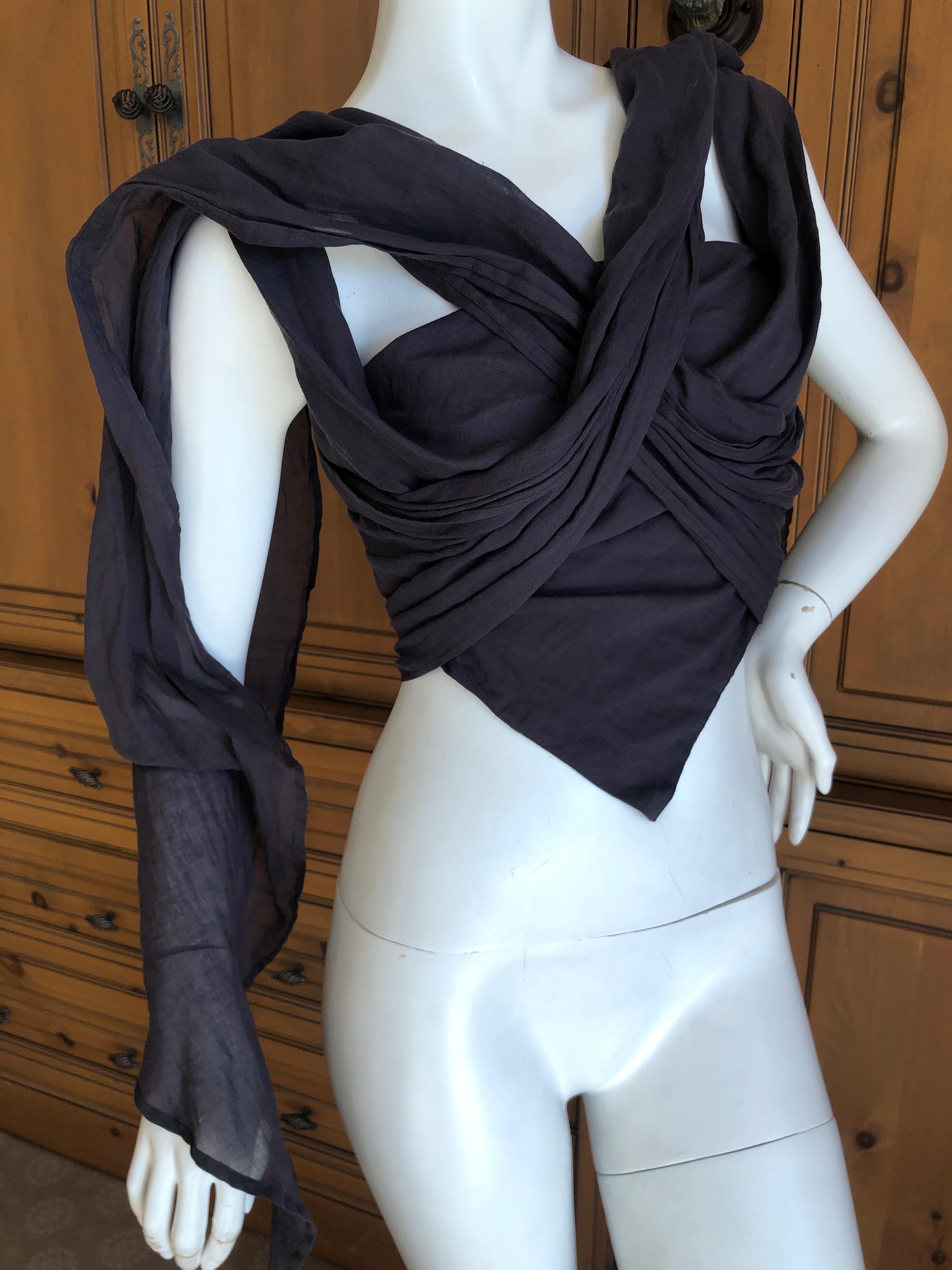 Women's Vivienne Westwood Anglomania Gray Corset Top with Trailing Scarves Back