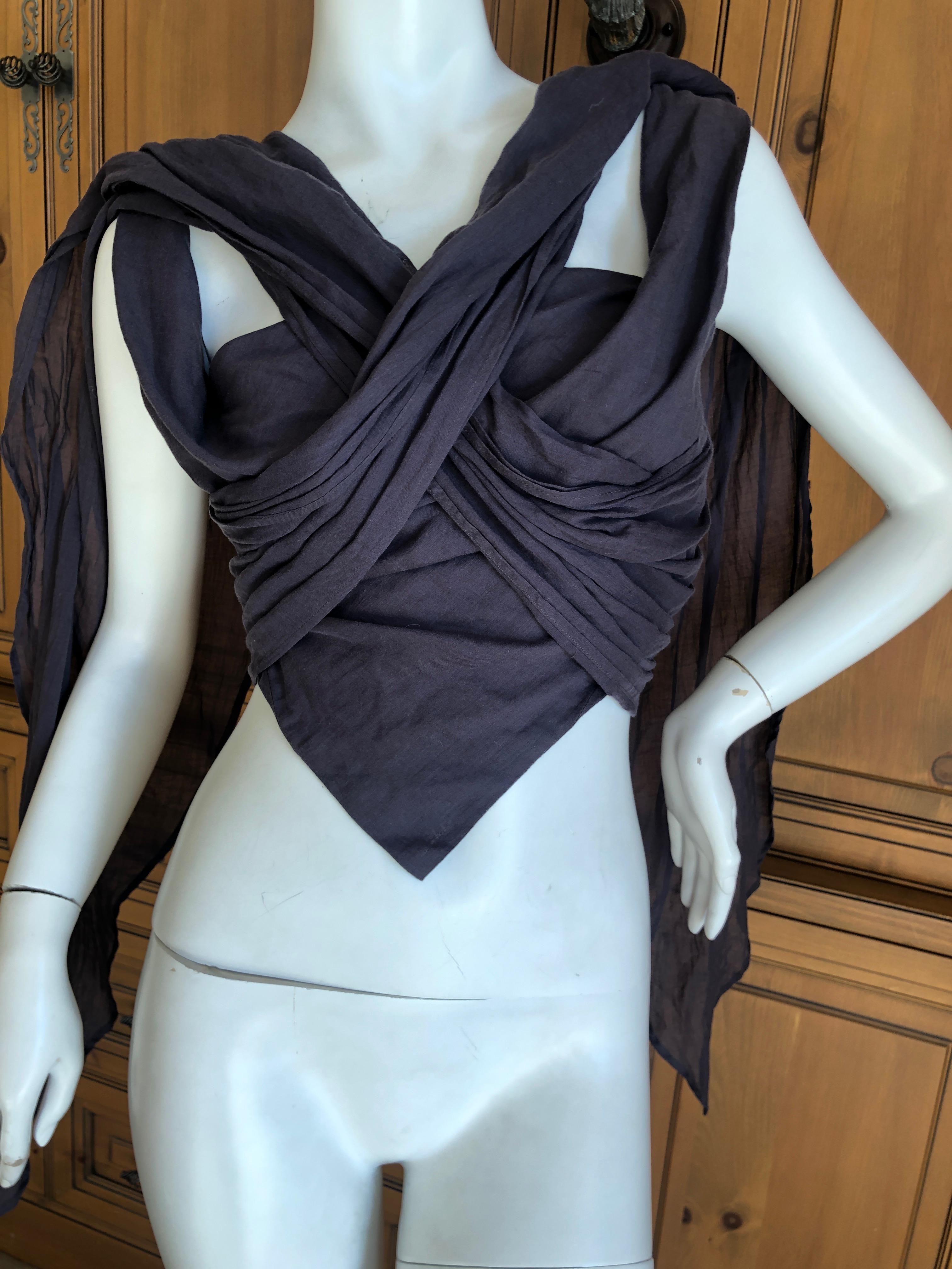 Vivienne Westwood Anglomania Gray Corset Top with Trailing Scarves Back 1