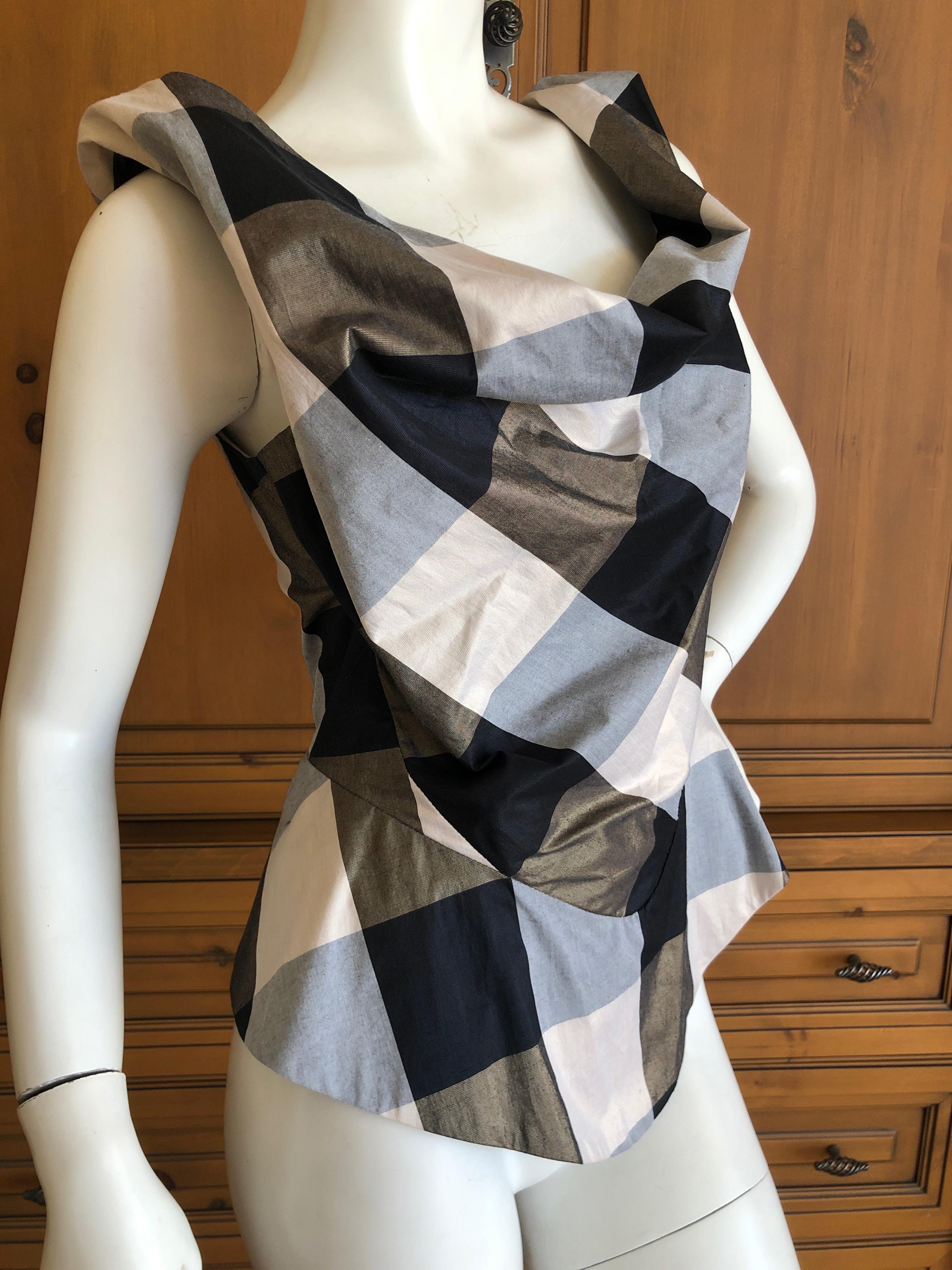 Vivienne Westwood Anglomania Gray Plaid Top
Size 42
Bust 38