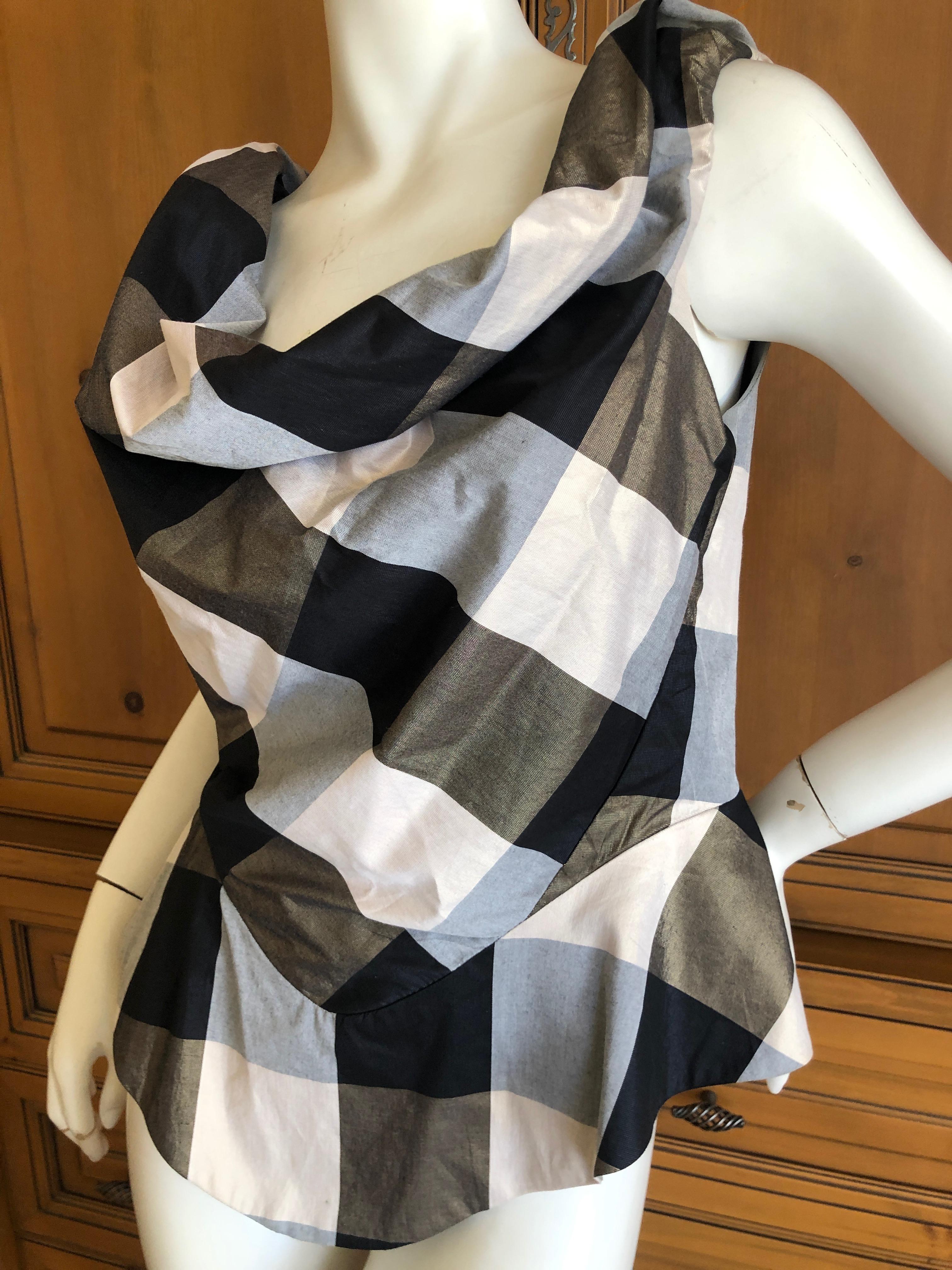 Vivienne Westwood Anglomania Gray Plaid Top In Excellent Condition For Sale In Cloverdale, CA