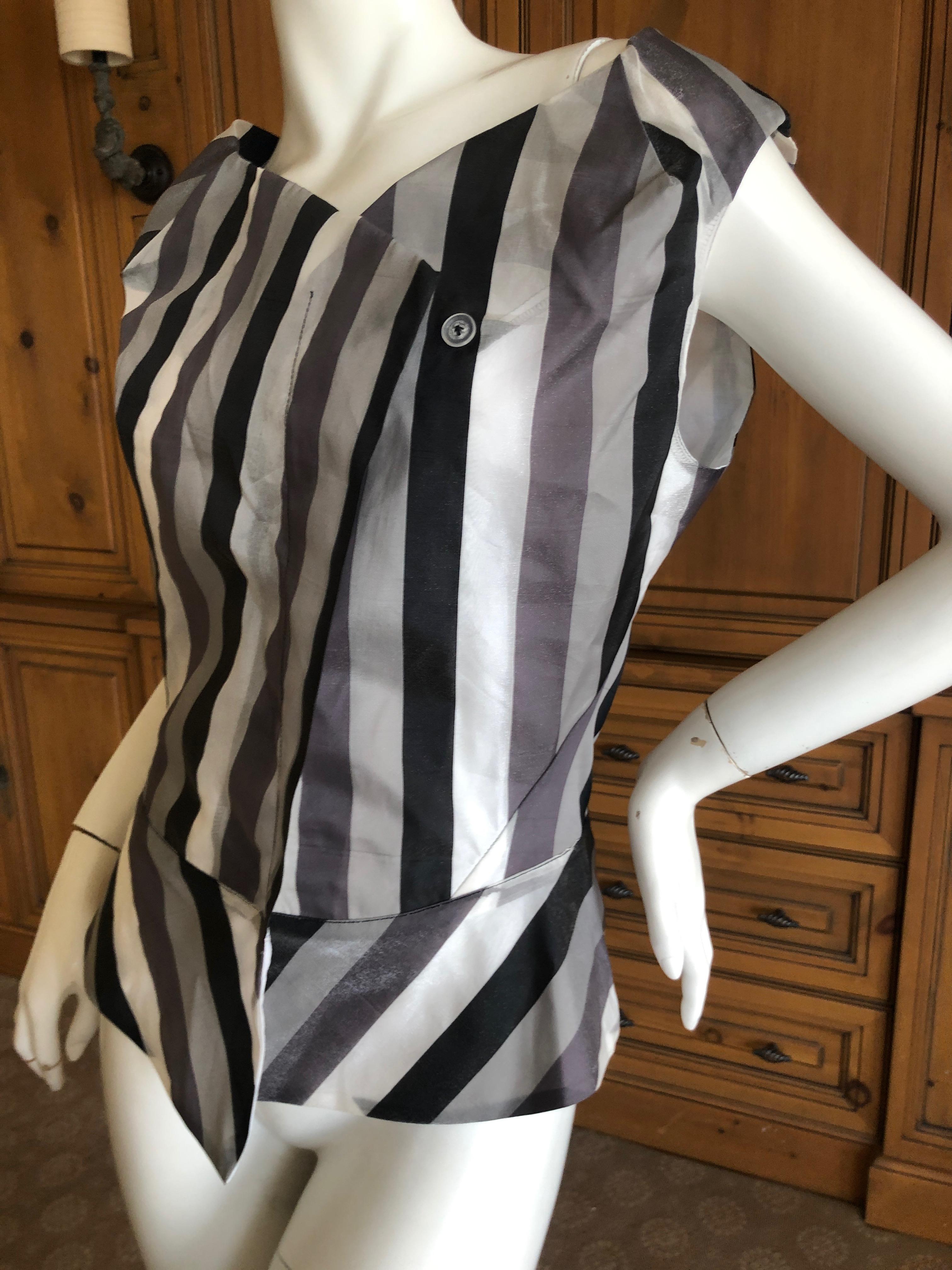 Vivienne Westwood Anglomania Gray Stripe Top In Excellent Condition For Sale In Cloverdale, CA