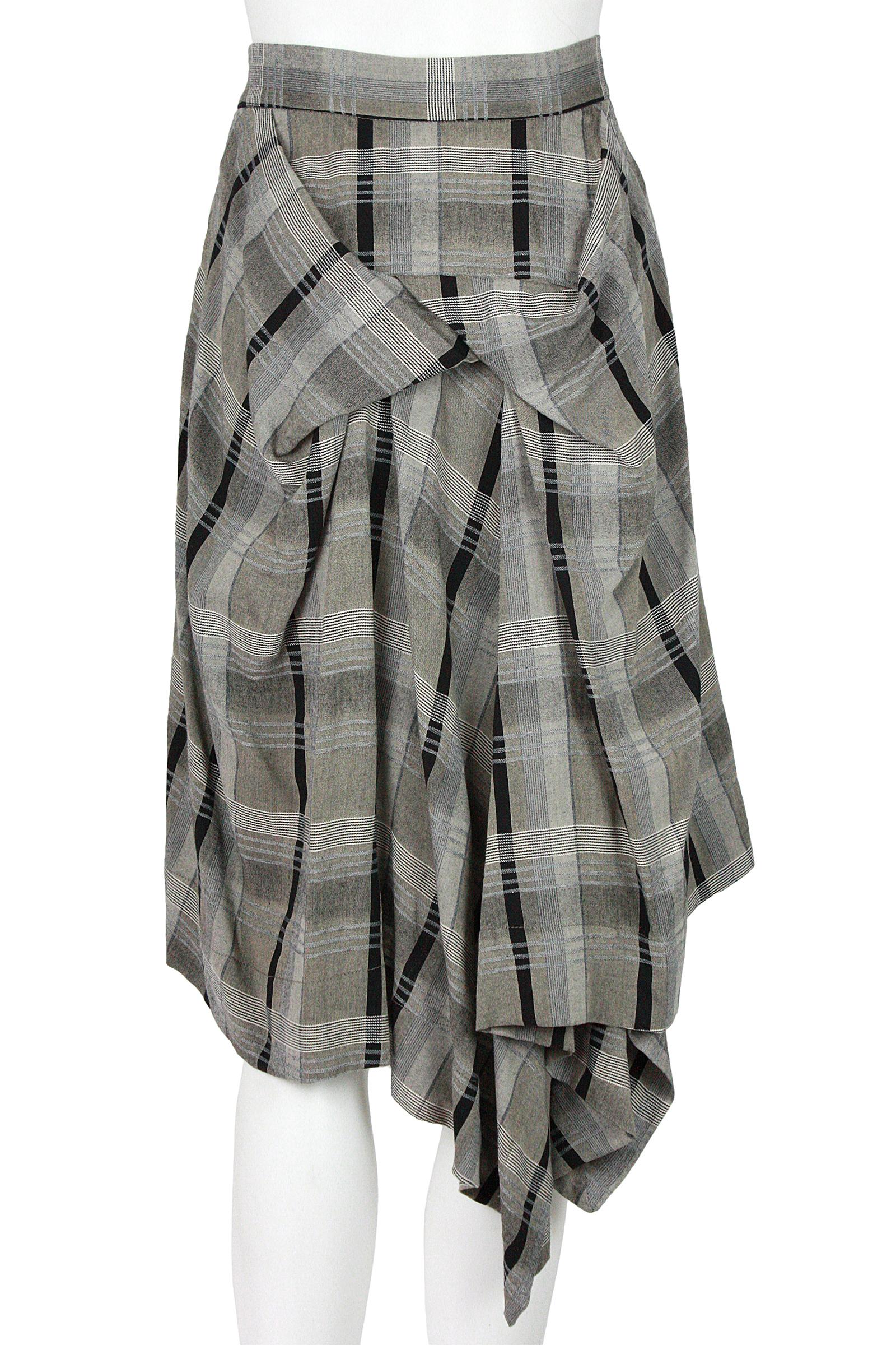 Vivienne Westwood Anglomania Grey and Black Plaid Skirt For Sale at ...