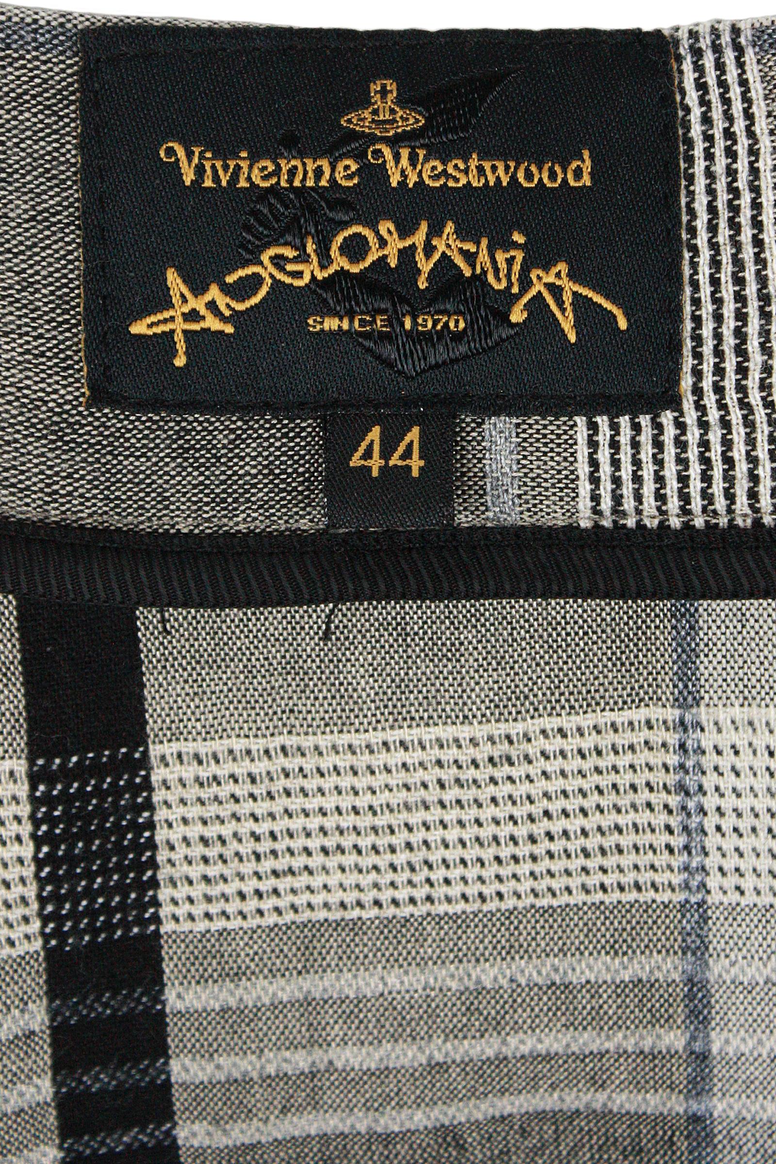 Vivienne Westwood Anglomania Grey and Black Plaid Skirt For Sale at ...