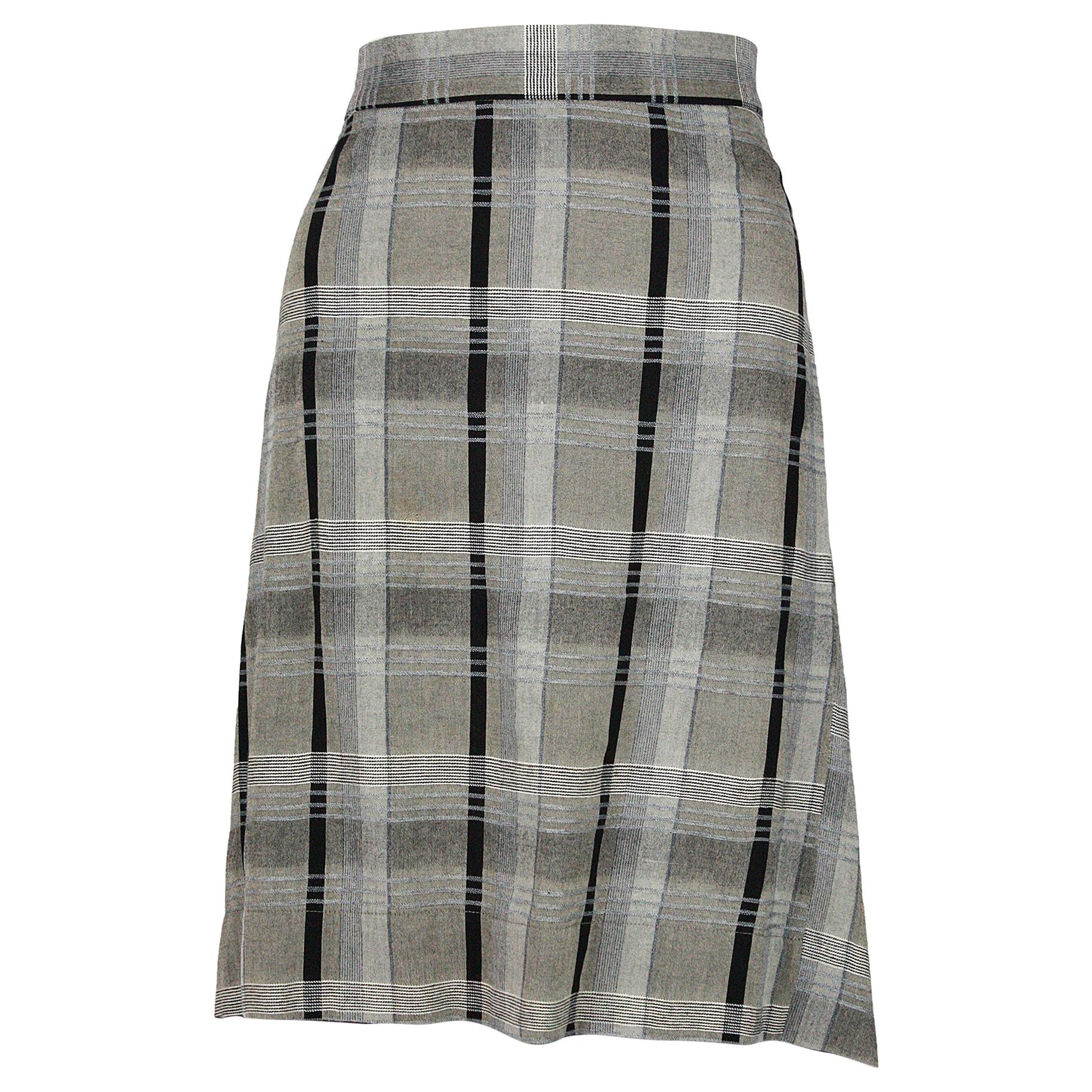Vivienne Westwood Anglomania Grey and Black Plaid Skirt
