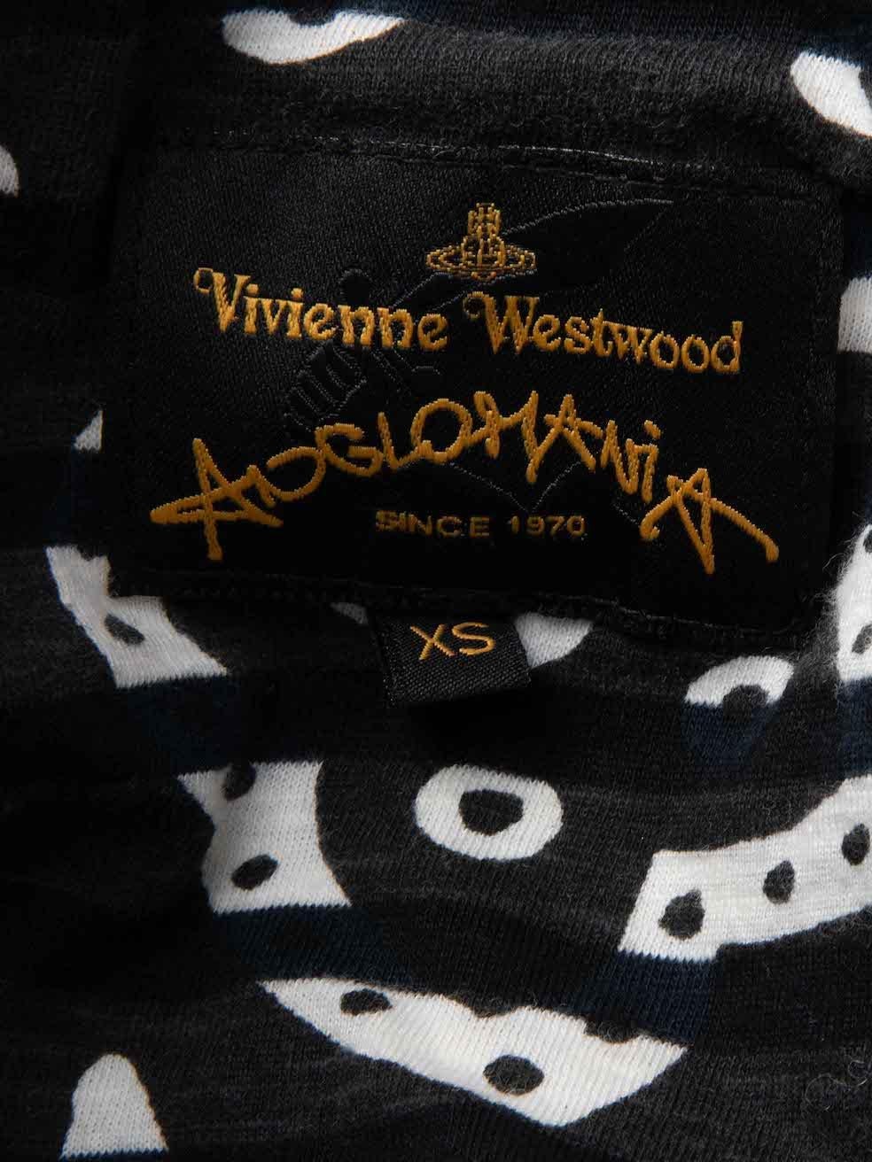 Vivienne Westwood Anglomania Navy & White Cotton Stripes Print Dress Size XS For Sale 1
