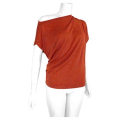Vivienne Westwood Anglomania by VIVIENNE WESTWOOD - NEW - Top Hebo - Arancione ruggine + Oro Glitter Lurex