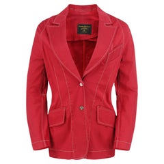 Vivienne Westwood Anglomania Red Cotton Blazer IT 42 / FR 38 / US 8