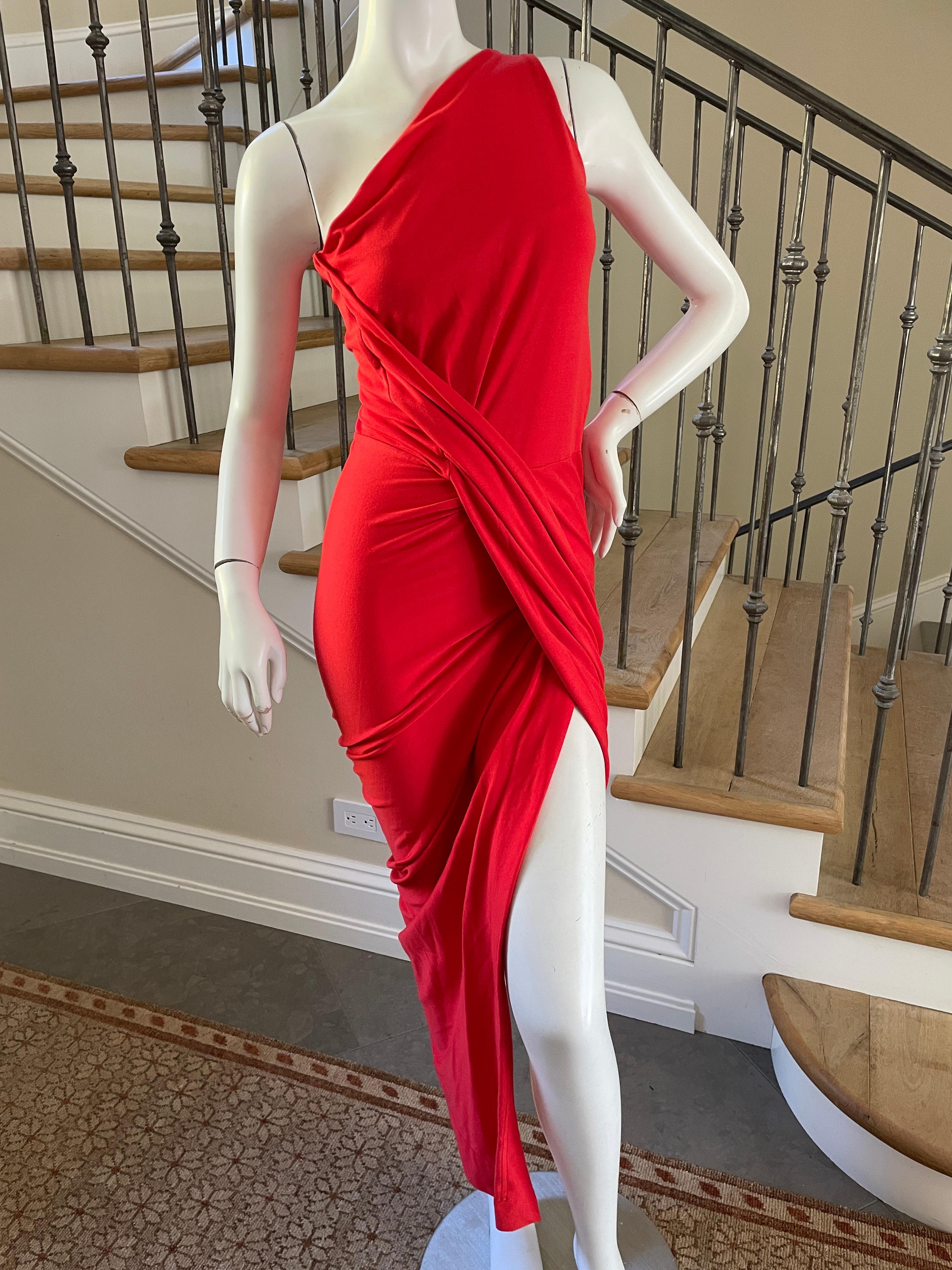 Vivienne Westwood Anglomania Rot One Shoulder Kleid mit asymmetrischem Saum NEU 6