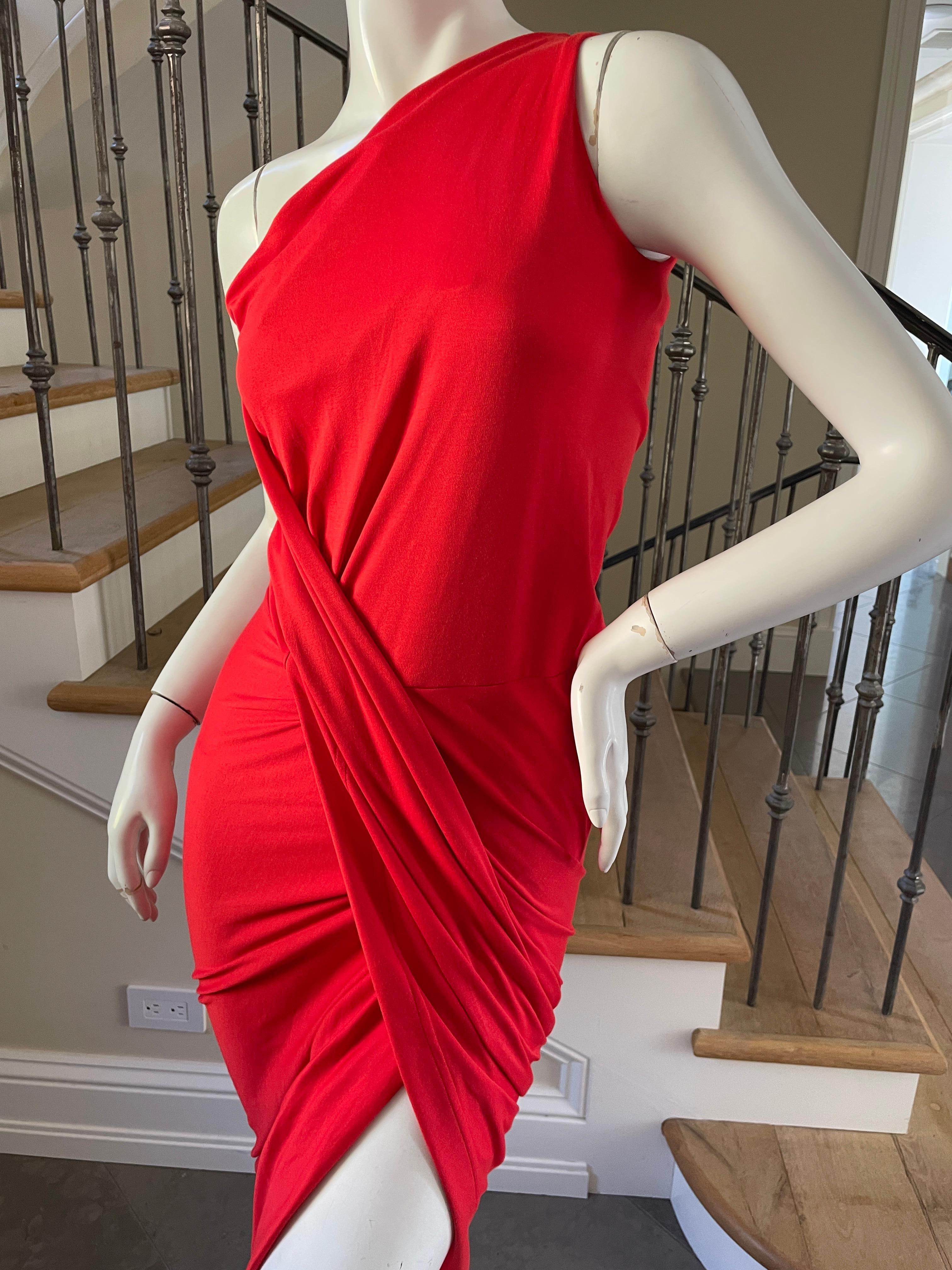 Vivienne Westwood Anglomania Rot One Shoulder Kleid mit asymmetrischem Saum NEU Damen