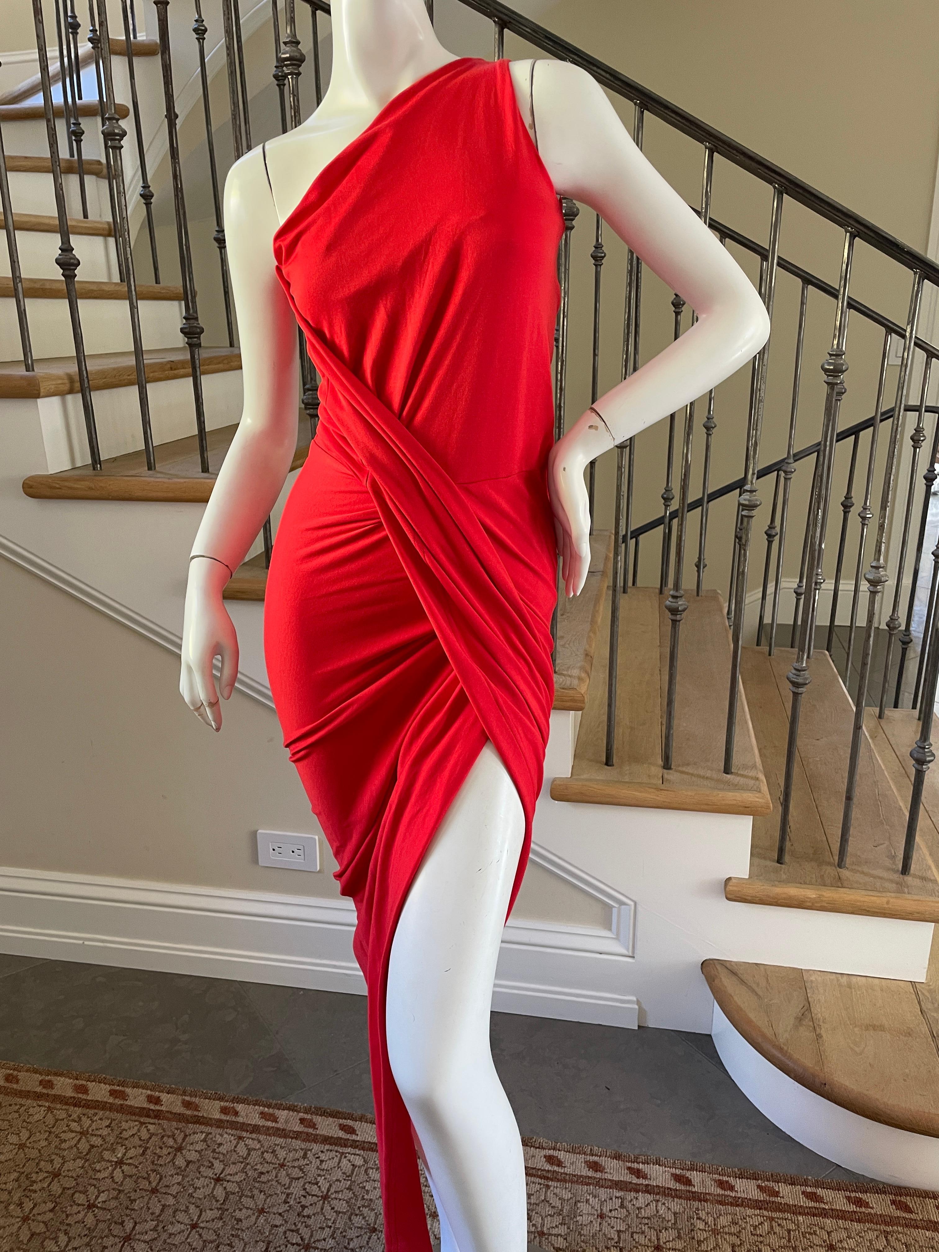 Vivienne Westwood Anglomania Rot One Shoulder Kleid mit asymmetrischem Saum NEU 1
