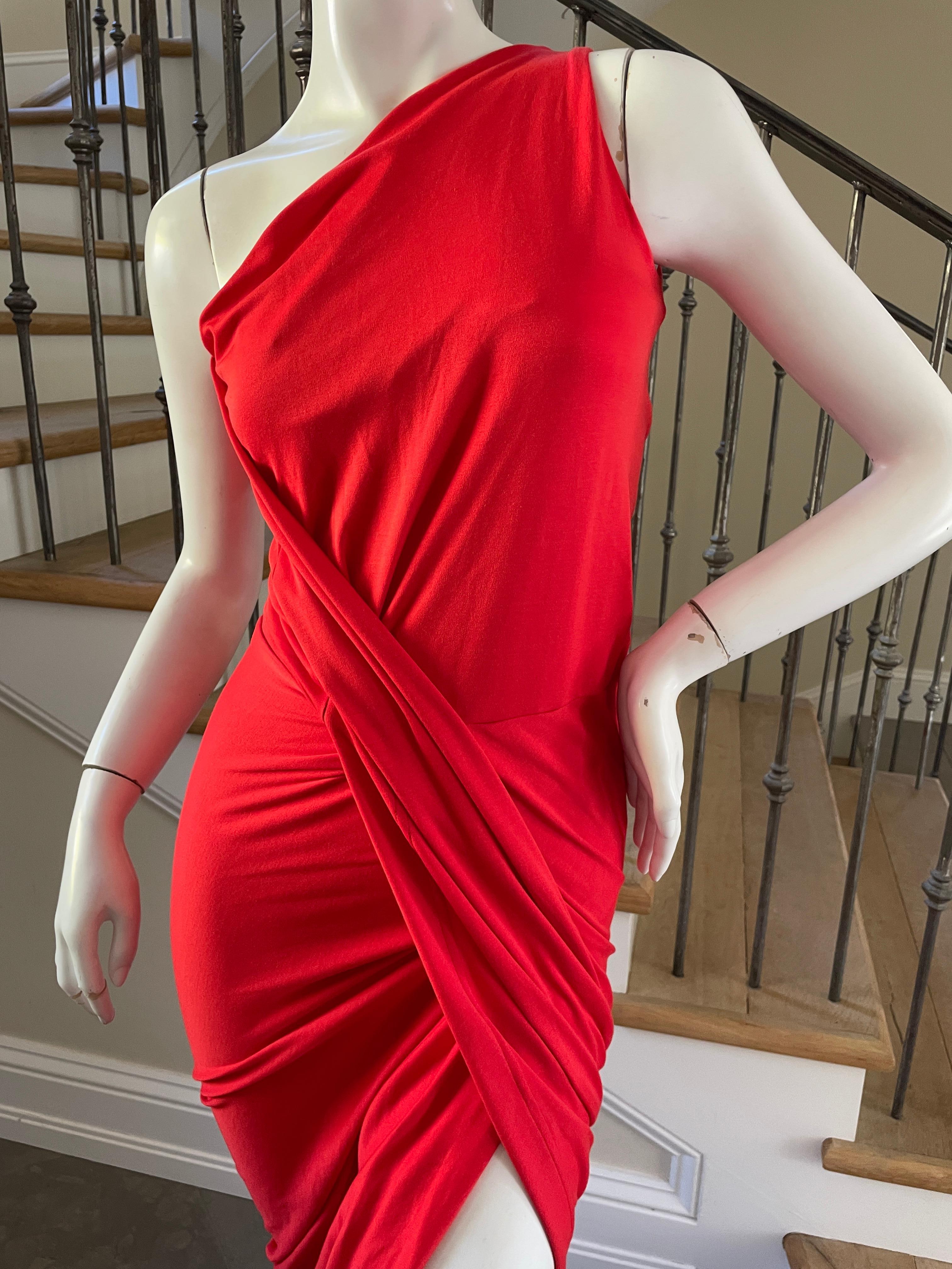 Vivienne Westwood Anglomania Rot One Shoulder Kleid mit asymmetrischem Saum NEU 2
