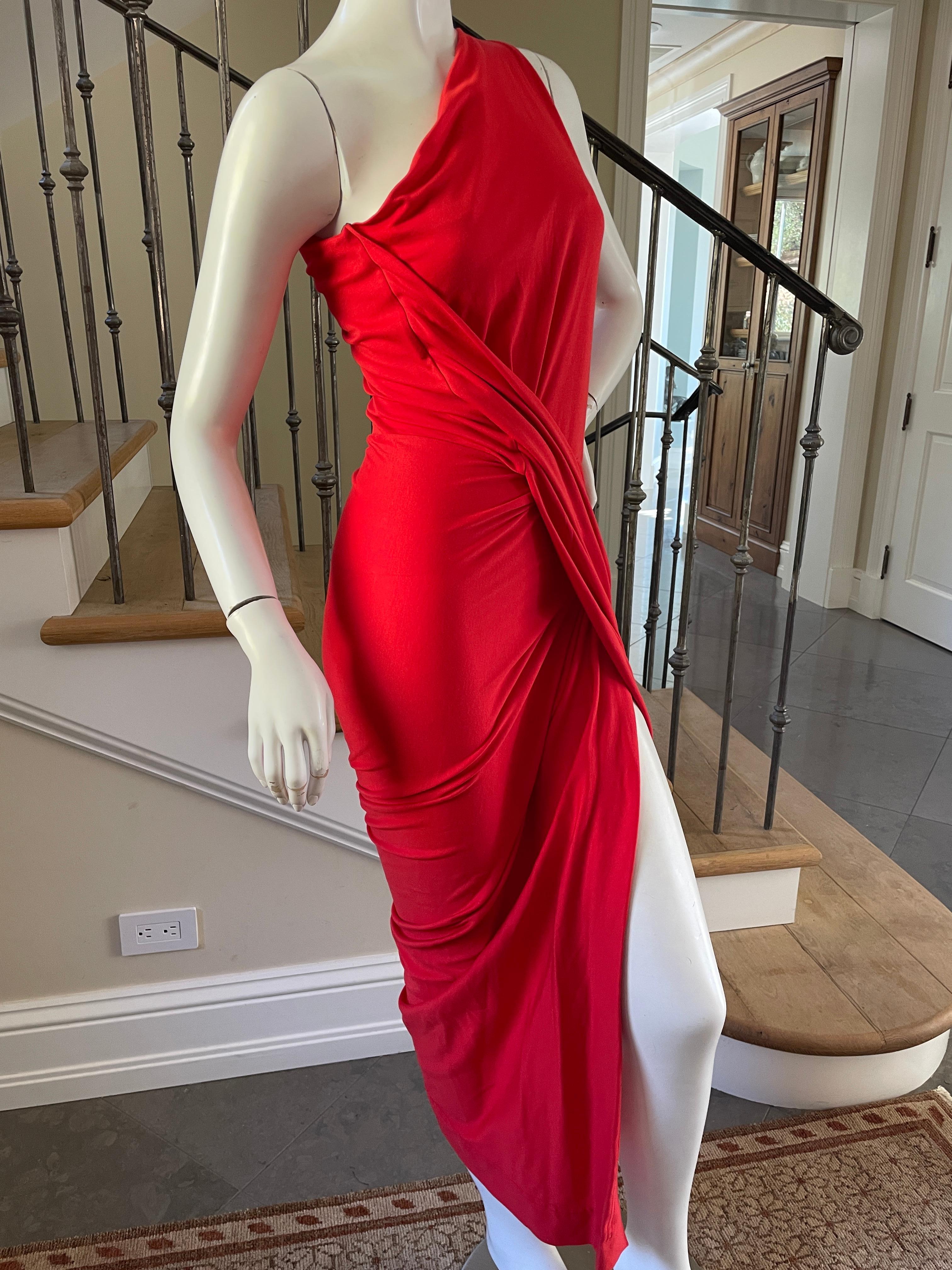 Vivienne Westwood Anglomania Rot One Shoulder Kleid mit asymmetrischem Saum NEU 5