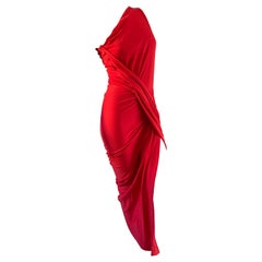 Vivienne Westwood Anglomania Rot One Shoulder Kleid mit asymmetrischem Saum NEU