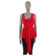 VIVIENNE WESTWOOD ANGLOMANIA red viscose WRAP Tank Top Shirt 44 L