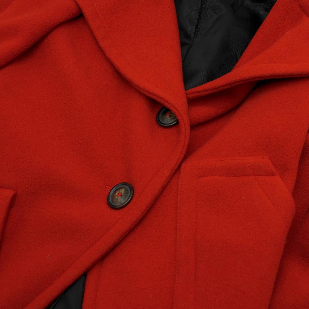 Vivienne Westwood Anglomania Red Wool Asymmetric Coat SIZE 42 In Excellent Condition In London, GB
