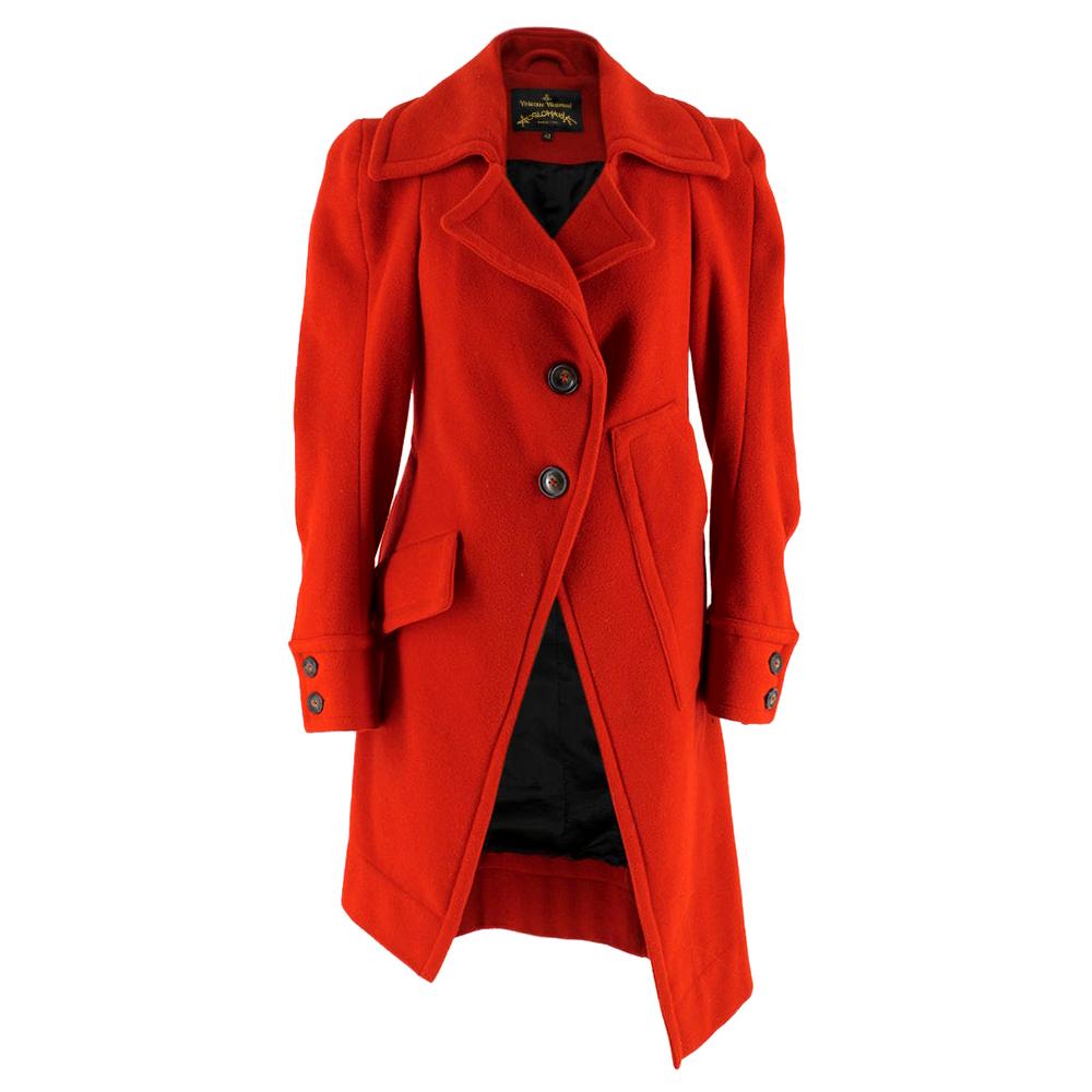 Vivienne Westwood Anglomania Red Wool Asymmetric Coat SIZE 42