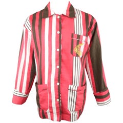 VIVIENNE WESTWOOD ANGLOMANIA S Pink & Stripe Cotton / Linen Long Sleeve Shirt