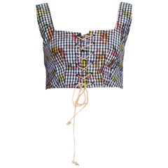 1990S VIVIENNE WESTWOOD Cotton Anglomania Sexy Farm Girl Bustier Top