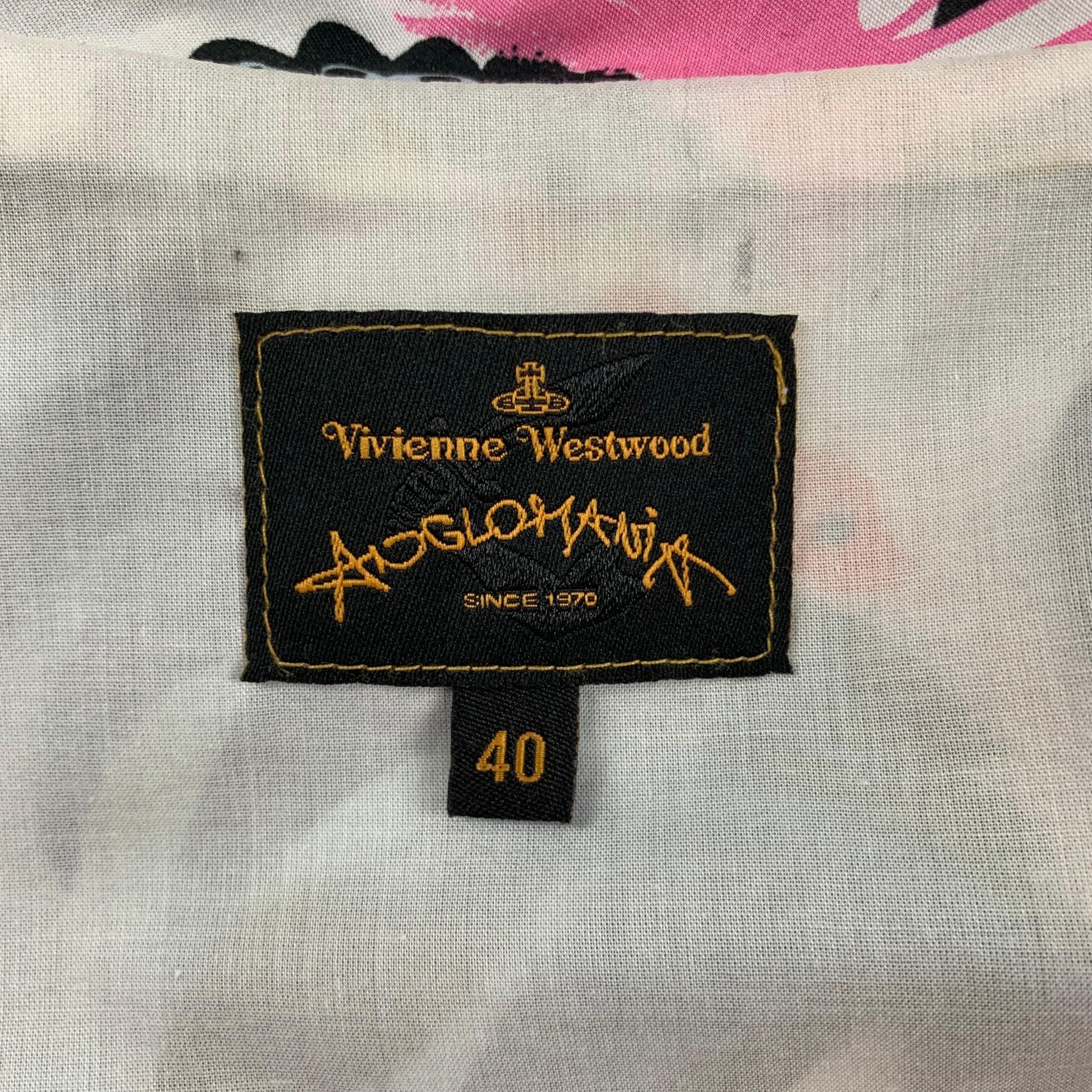 VIVIENNE WESTWOOD ANGLOMANIA Size 4 Multi-Color Abstract Cotton Peplum Blouse In Good Condition In San Francisco, CA