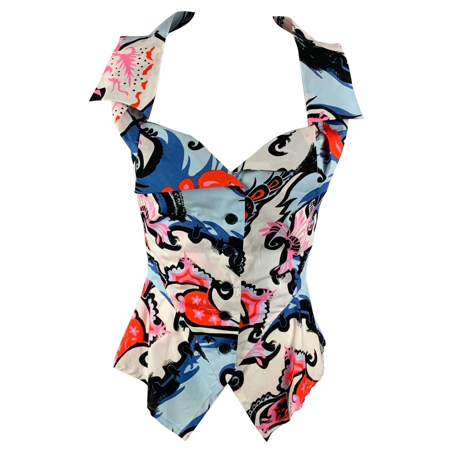 VIVIENNE WESTWOOD ANGLOMANIA Größe 4 Mehrfarbig Abstrakt Baumwolle Schößchen Bluse