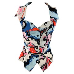 VIVIENNE WESTWOOD ANGLOMANIA Größe 4 Mehrfarbig Abstrakt Baumwolle Schößchen Bluse
