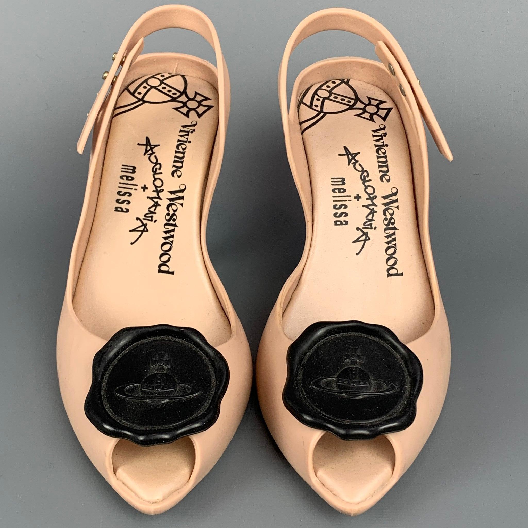 Women's VIVIENNE WESTWOOD Anglomania Size 6 Rose Rubber Melissa Heels Pumps