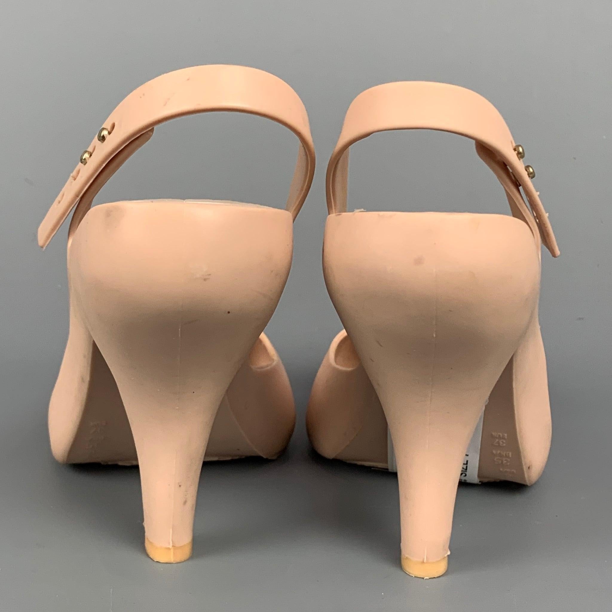 VIVIENNE WESTWOOD Anglomania Size 6 Rose Rubber Melissa Heels Pumps 1