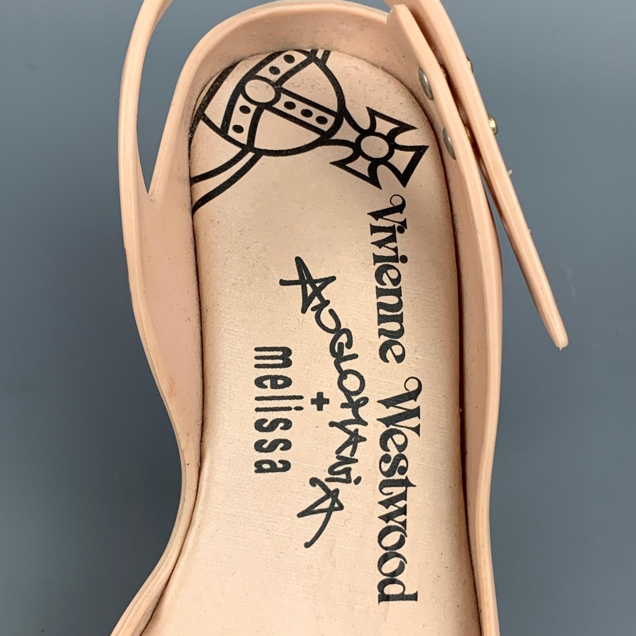 VIVIENNE WESTWOOD Anglomania Size 6 Rose Rubber Melissa Heels Pumps 2