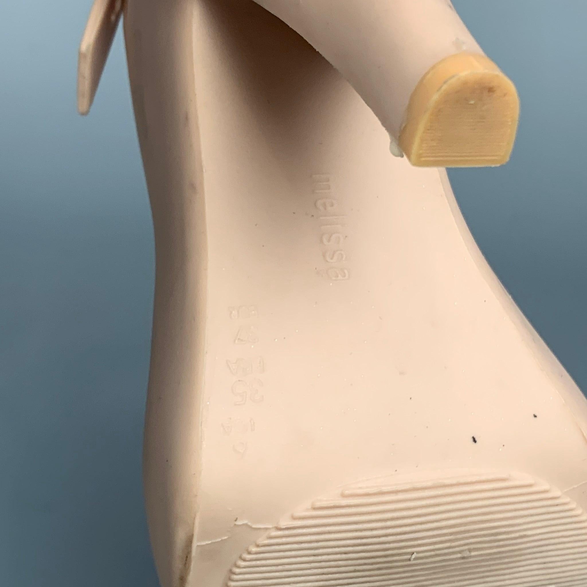 VIVIENNE WESTWOOD Anglomania Size 6 Rose Rubber Melissa Heels Pumps 3