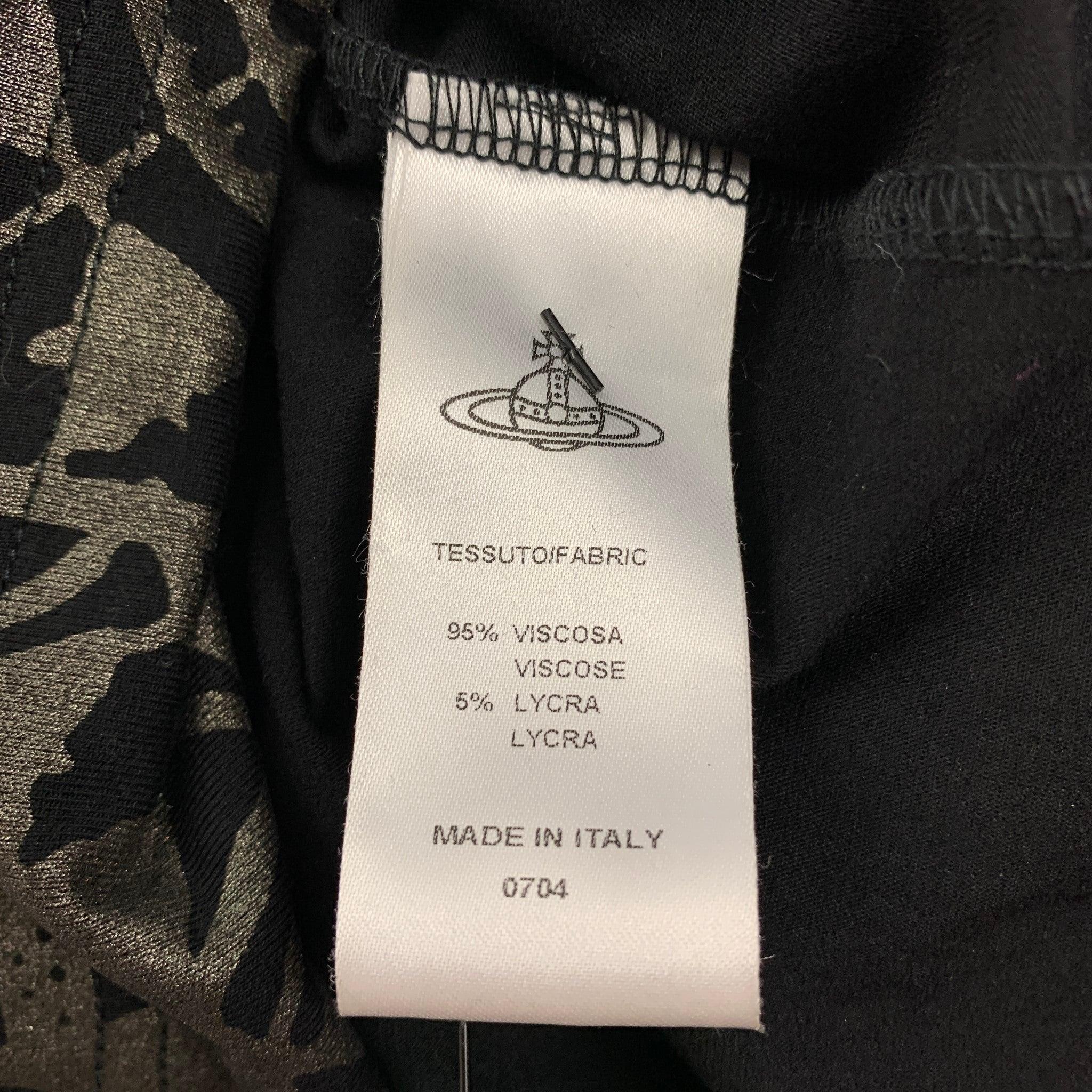 VIVIENNE WESTWOOD ANGLOMANIA Taille S - Robe abstraite en viscose noire et argentée Pour femmes en vente