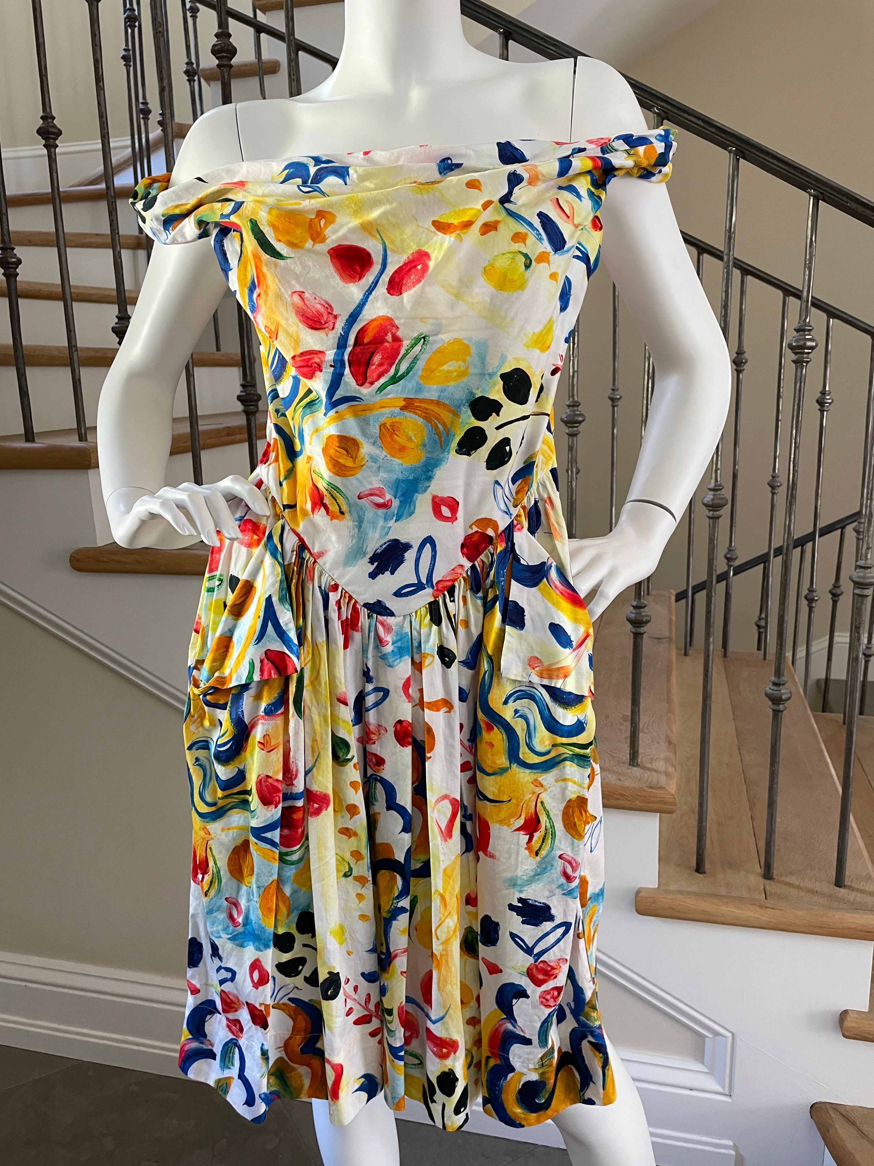 Vivienne Westwood Anglomania Vintage Cotton Floral Off the Shoulder Dress
Size 44
Bust 36