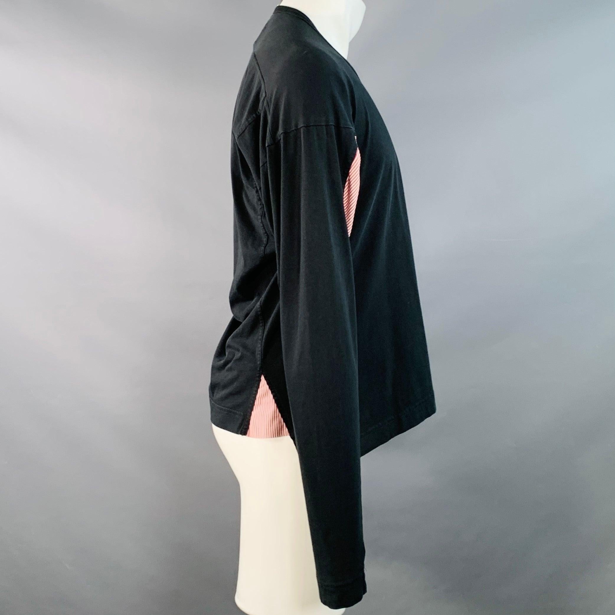 Uomo VIVIENNE WESTWOOD ARCHIVE Vintage taglia M Black Red White Patches Cotton Asymmetrical Long Sleeve T-shirt in vendita