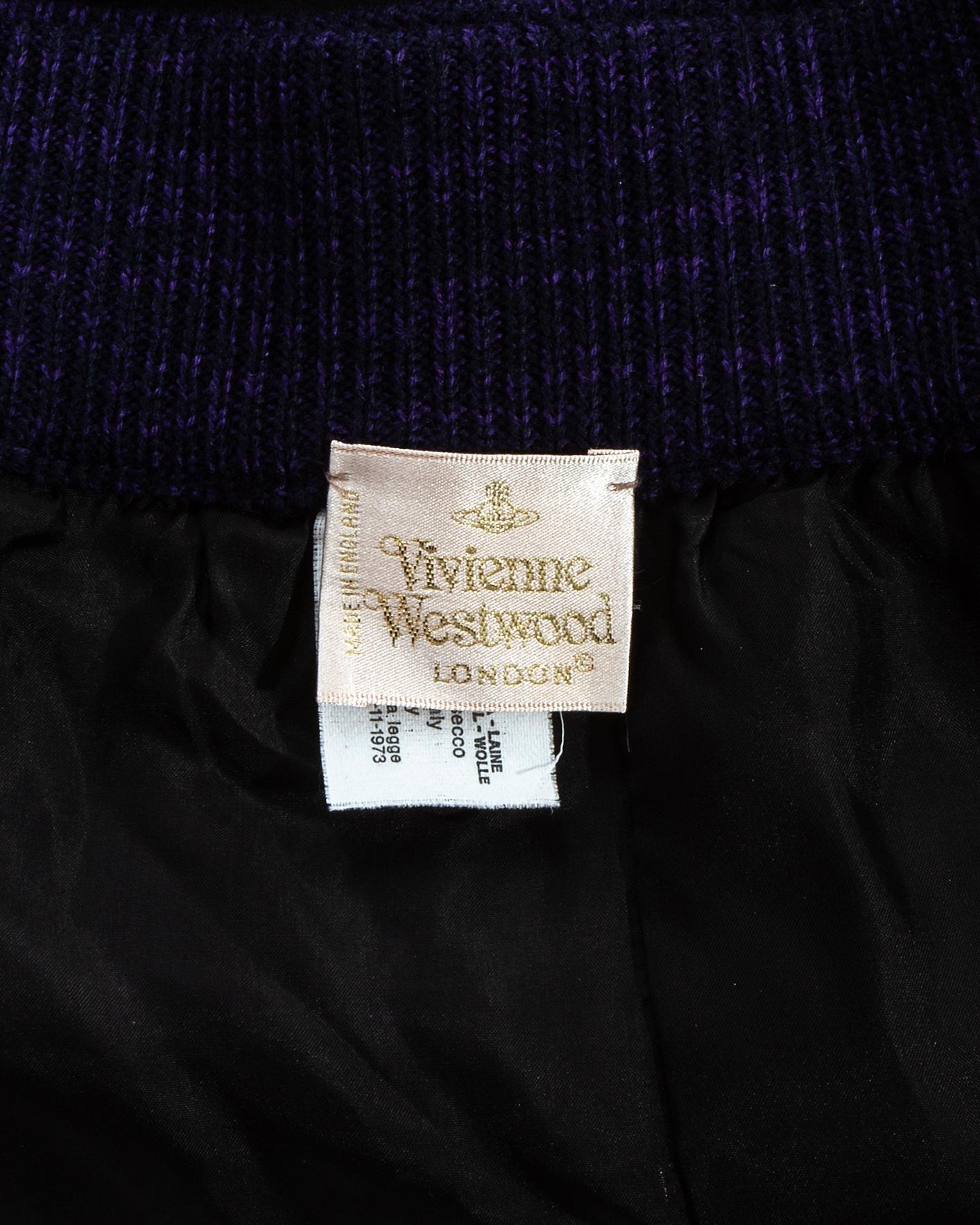 Vivienne Westwood argyle purple knitted mini skirt, fw 1994 In Excellent Condition In London, GB