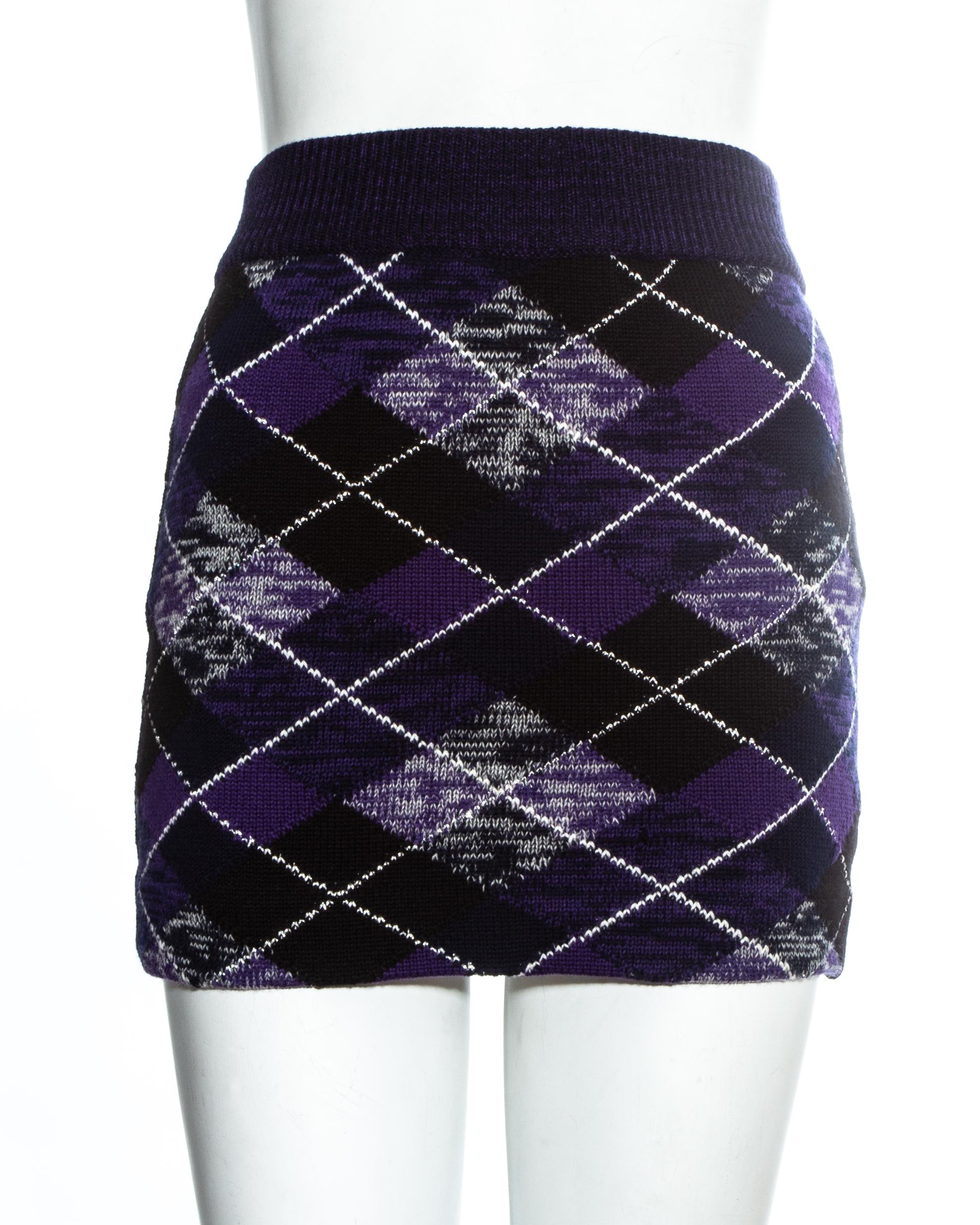 Vivienne Westwood argyle purple knitted mini skirt  

Fall-Winter 1994