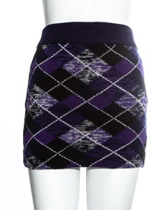 Vivienne Westwood argyle purple knitted mini skirt, fw 1994