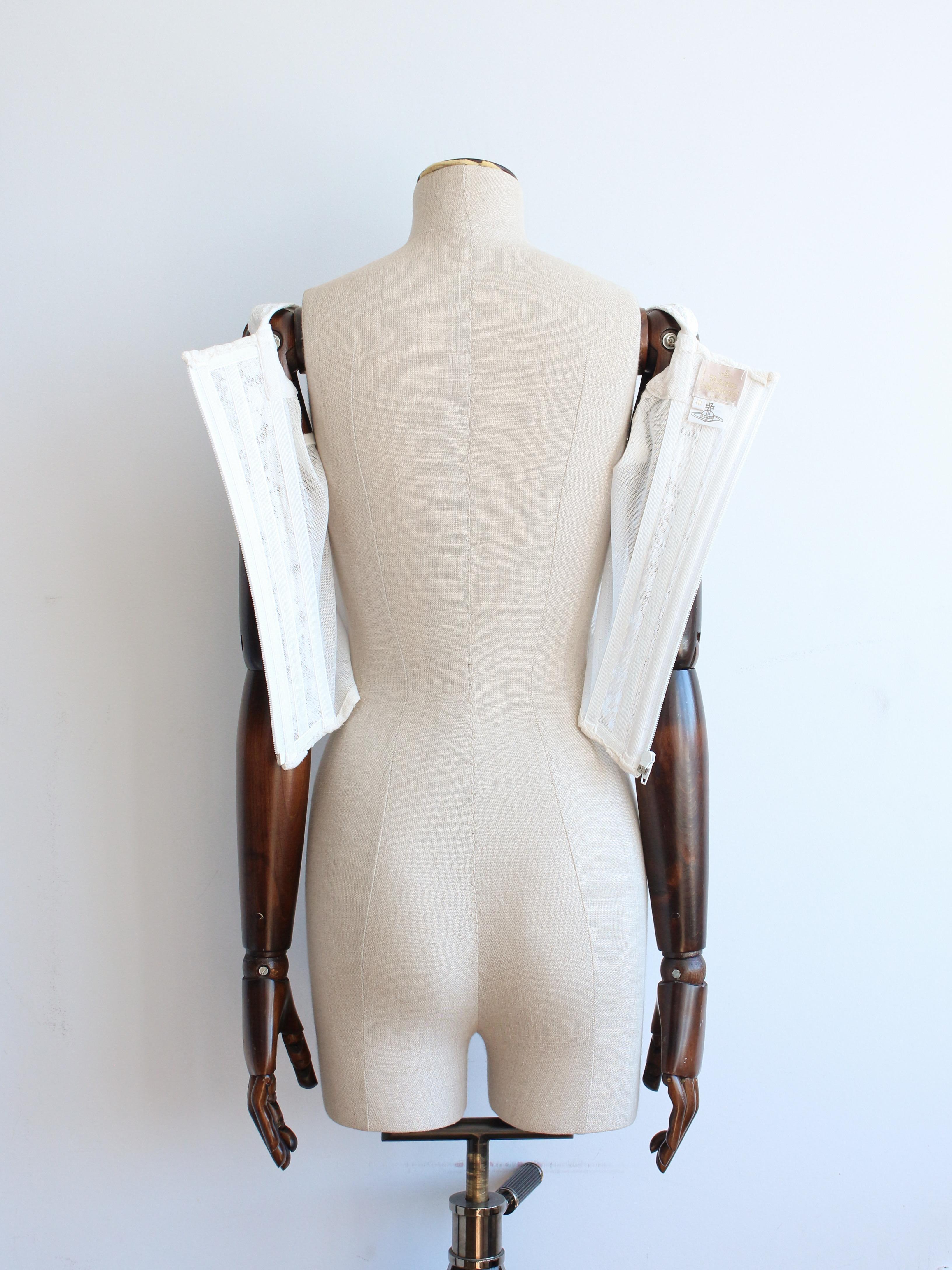 Women's or Men's Vivienne Westwood Autumn/Winter 1994 ‘On Liberty’ White Floral Lace Corset