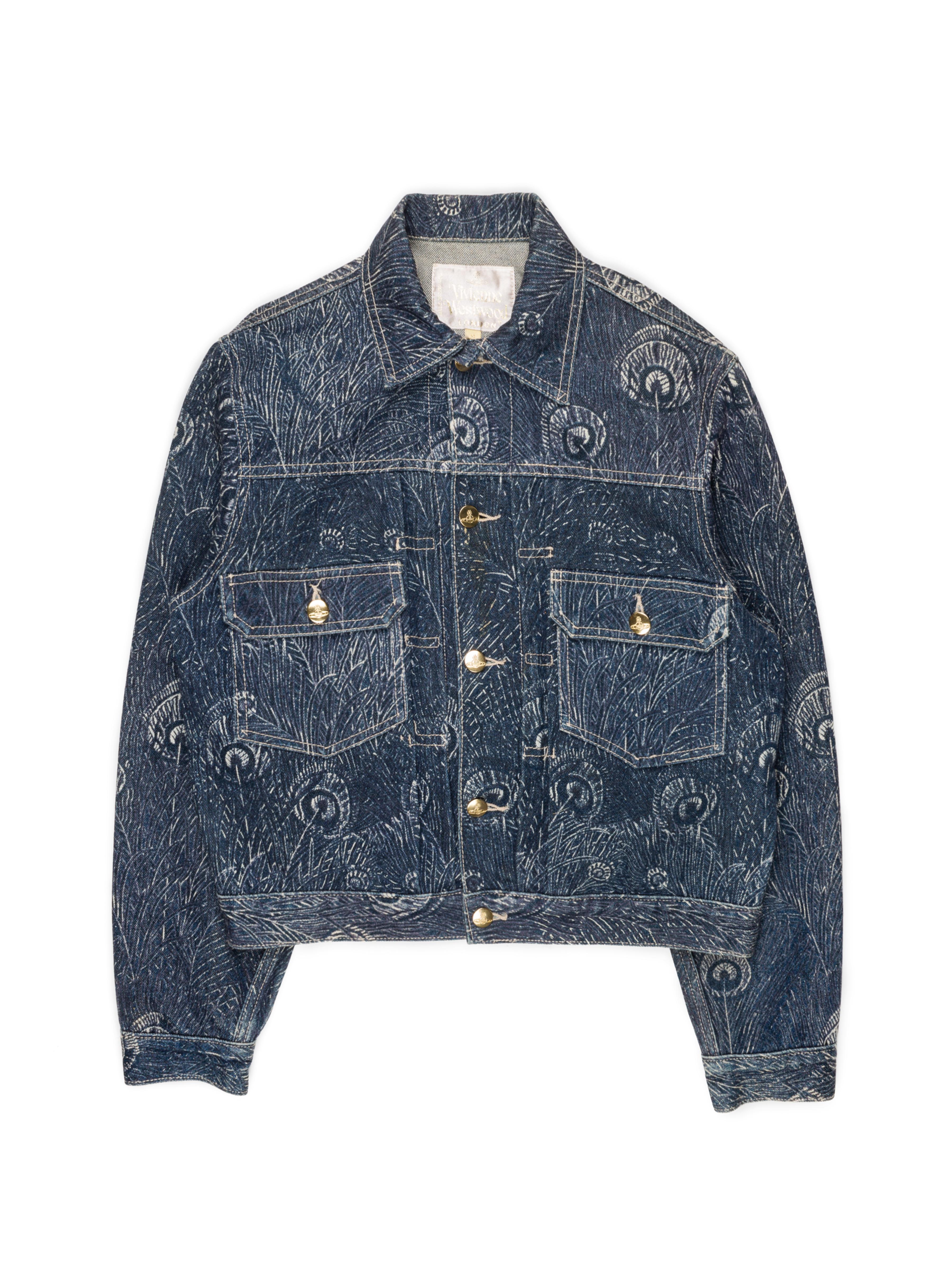 Vivienne Westwood AW1994 Peacock Trucker Jacket In Good Condition In Beverly Hills, CA