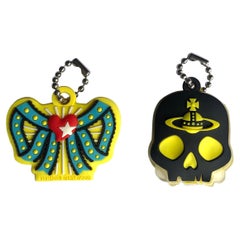 Vivienne Westwood - Vintage Bag Charms / Keyrings - Set of 2 - Skull, Orb + Bow