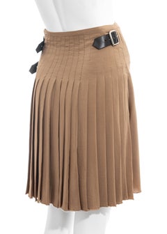 Vivienne Westwood beige silk chiffon pleated wrap skirt, fw 2003