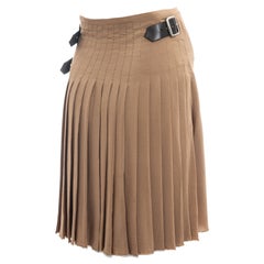 Vivienne Westwood beige silk chiffon pleated wrap skirt, fw 2003