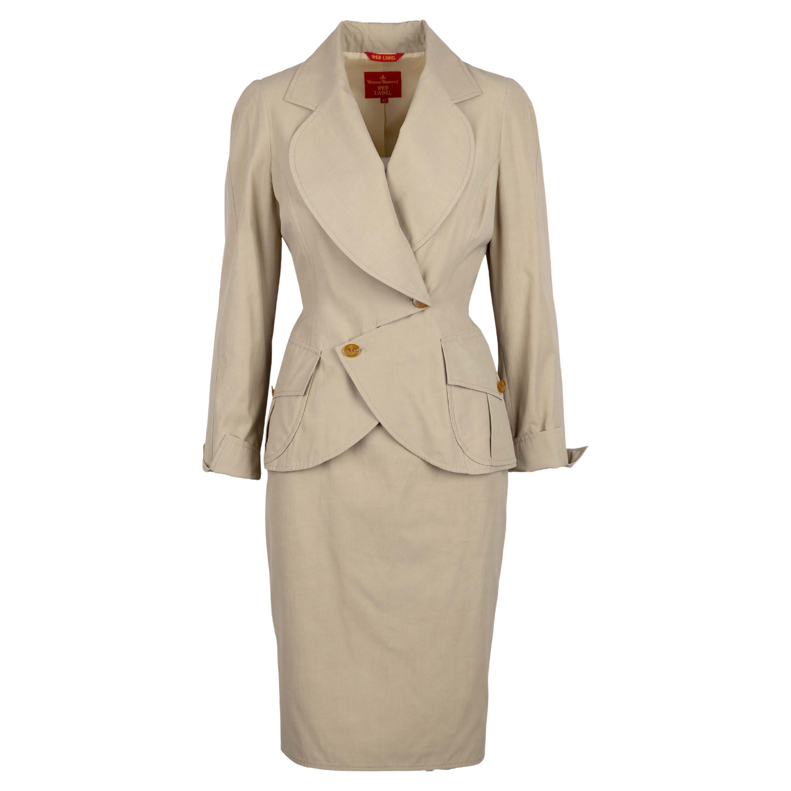 Vivienne Westwood Beige Skirt and Jacket Set - '00s For Sale