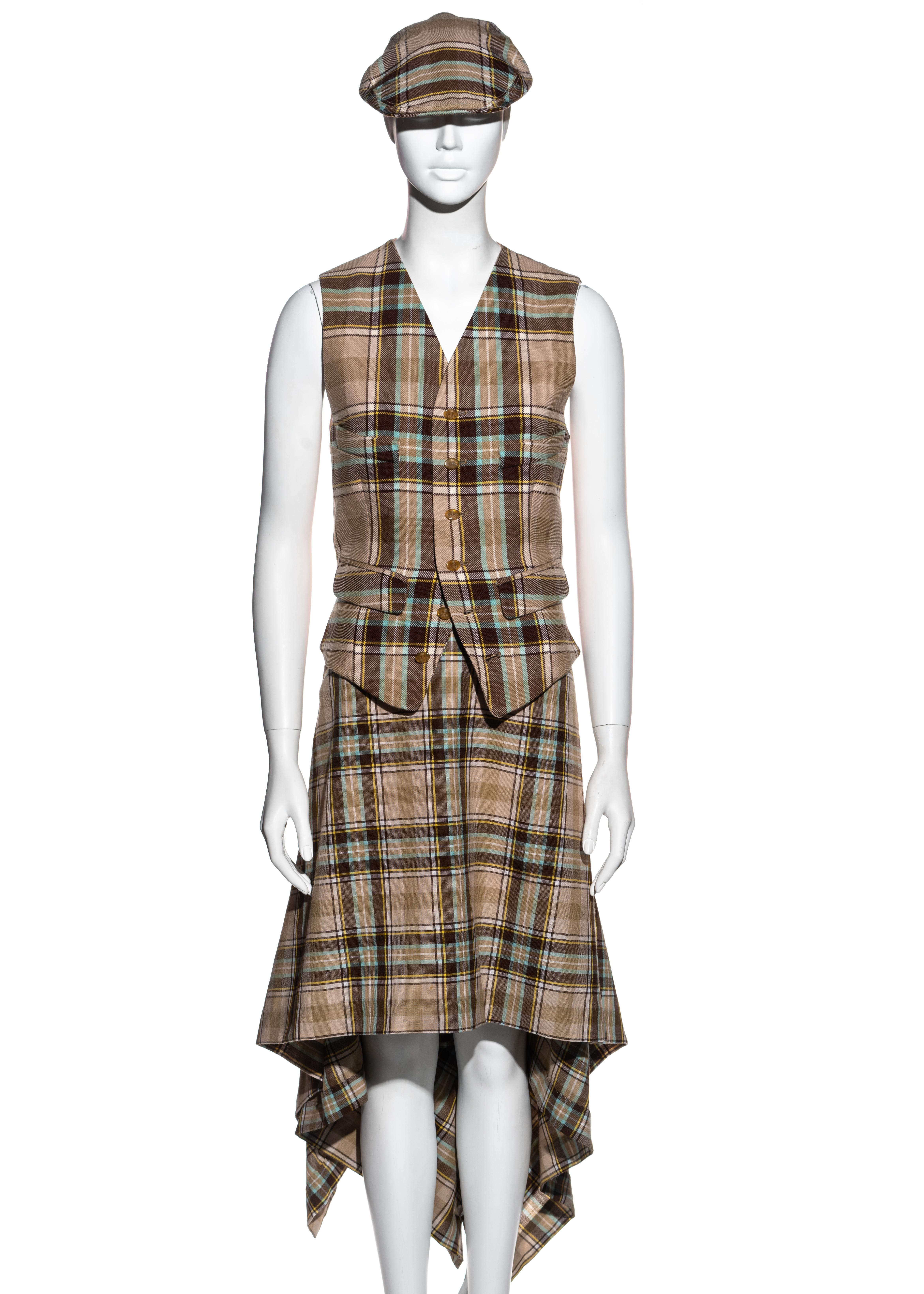 Beige Vivienne Westwood beige tartan four piece ensemble, fw 1994 For Sale