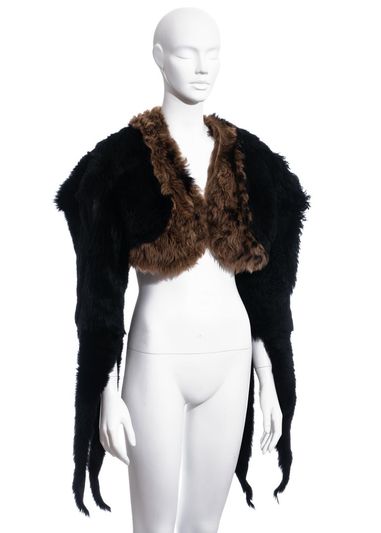 Vivienne Westwood black and brown sheepskin cropped jacket, fw 1995 For ...
