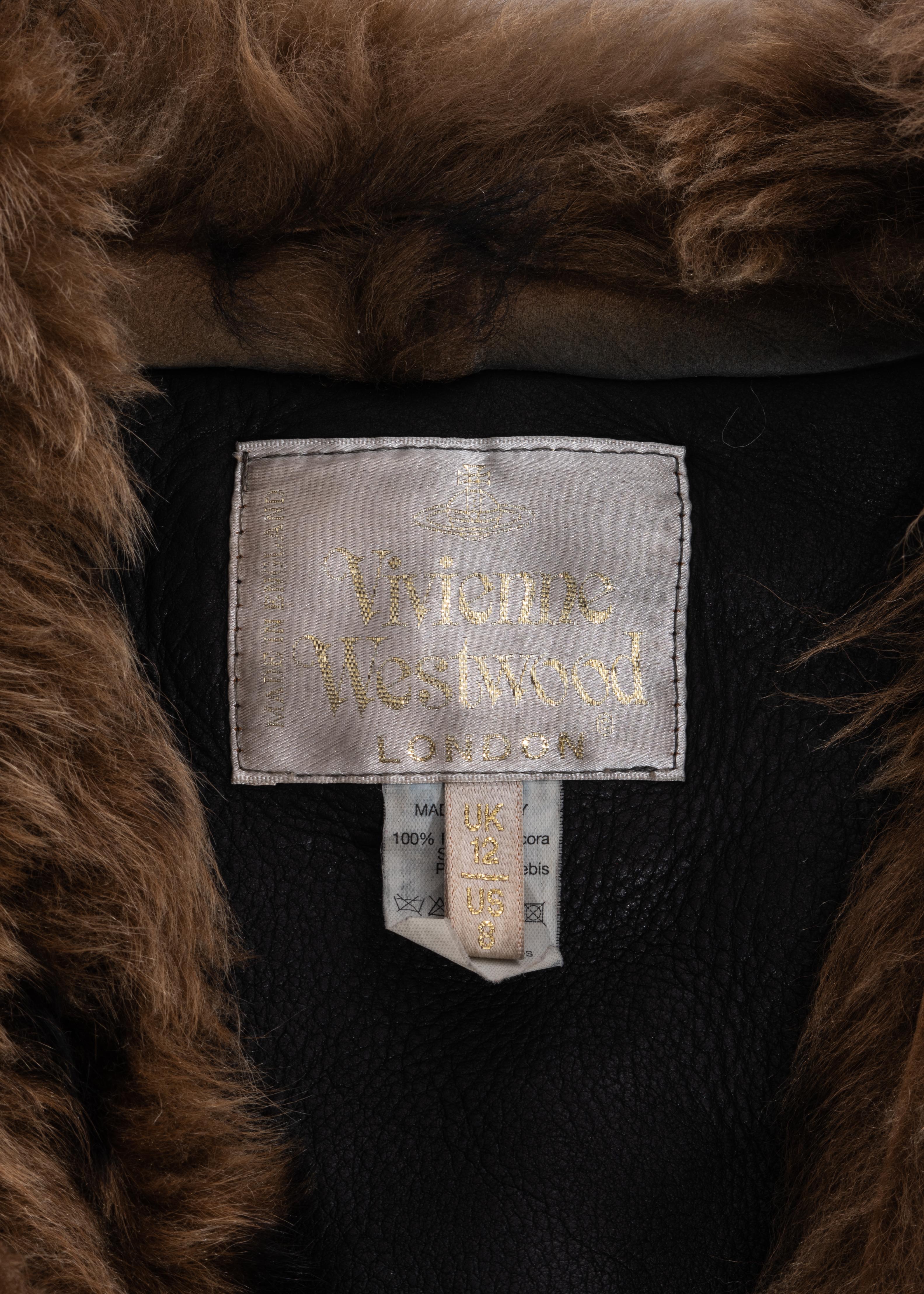 Vivienne Westwood black and brown sheepskin cropped jacket, fw 1995 1