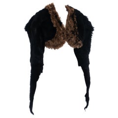 Vivienne Westwood black and brown sheepskin cropped jacket, fw 1995