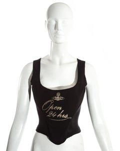 Vivienne Westwood black and gold mesh 'Open 24hrs' corset, fw 1993