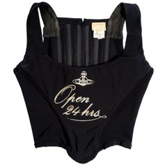 Vivienne Westwood black and gold mesh 'Open 24hrs' corset, fw 1993