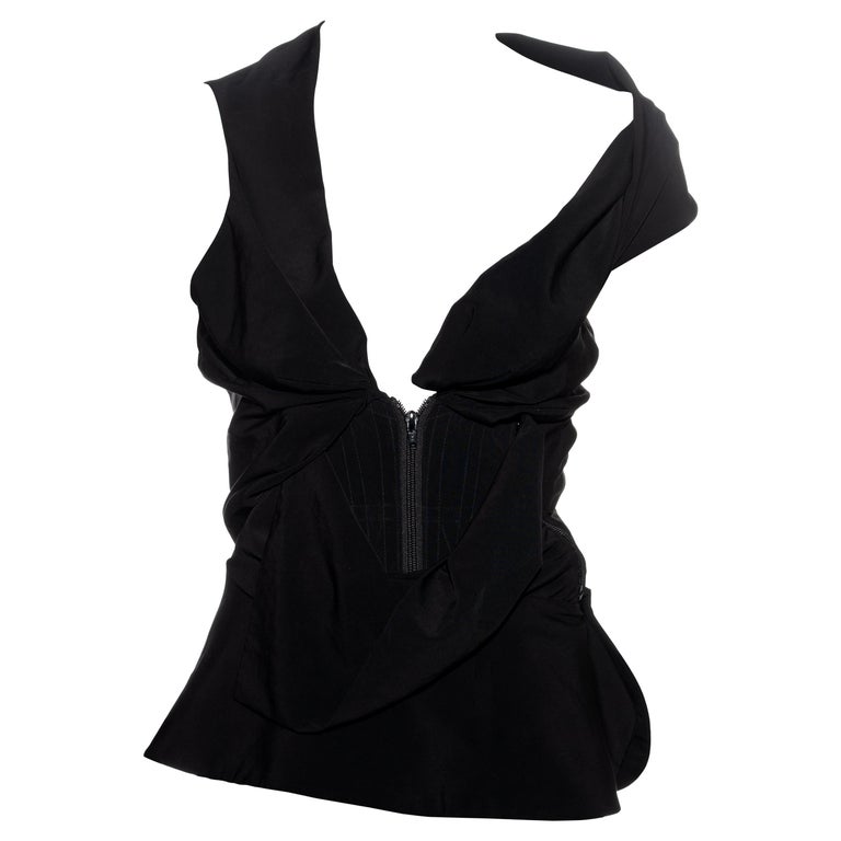 Vivienne Westwood black cotton draped wrap corset, fw 2011 at 1stDibs
